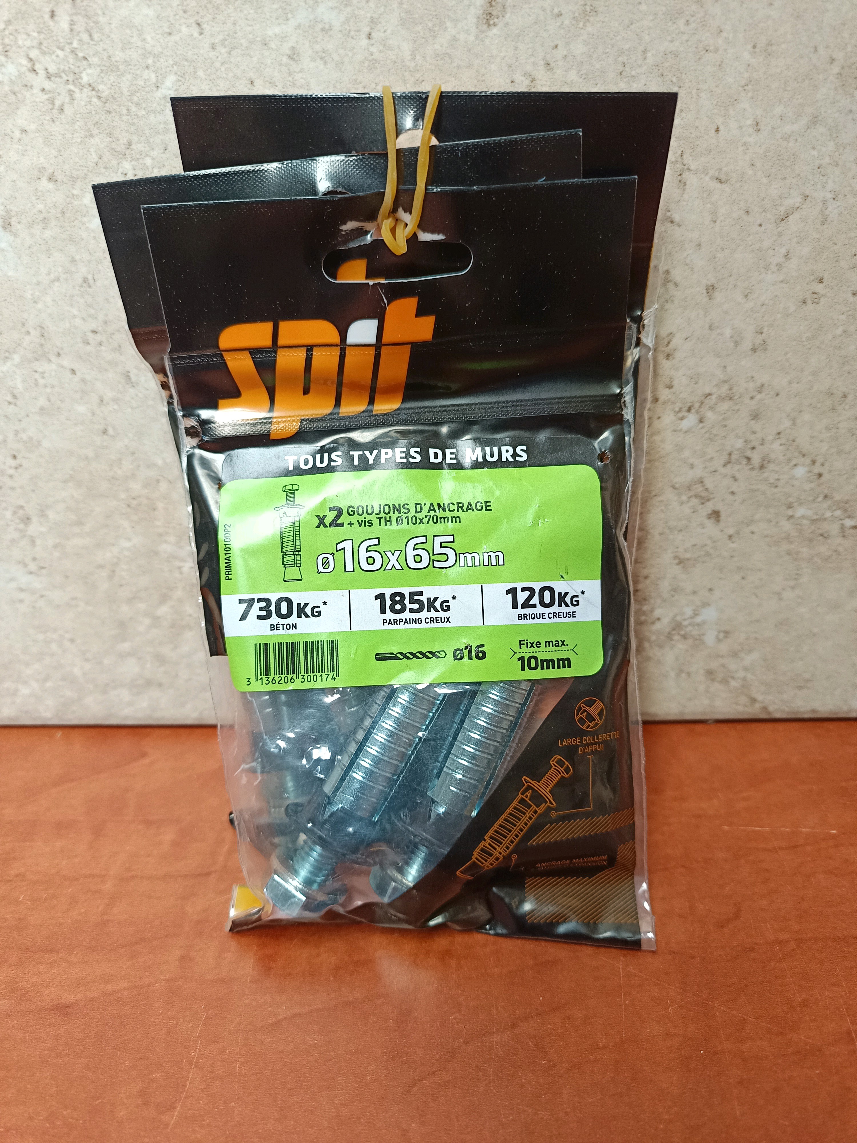 Spit goujons d’ancrage Ø16 x 65 mm