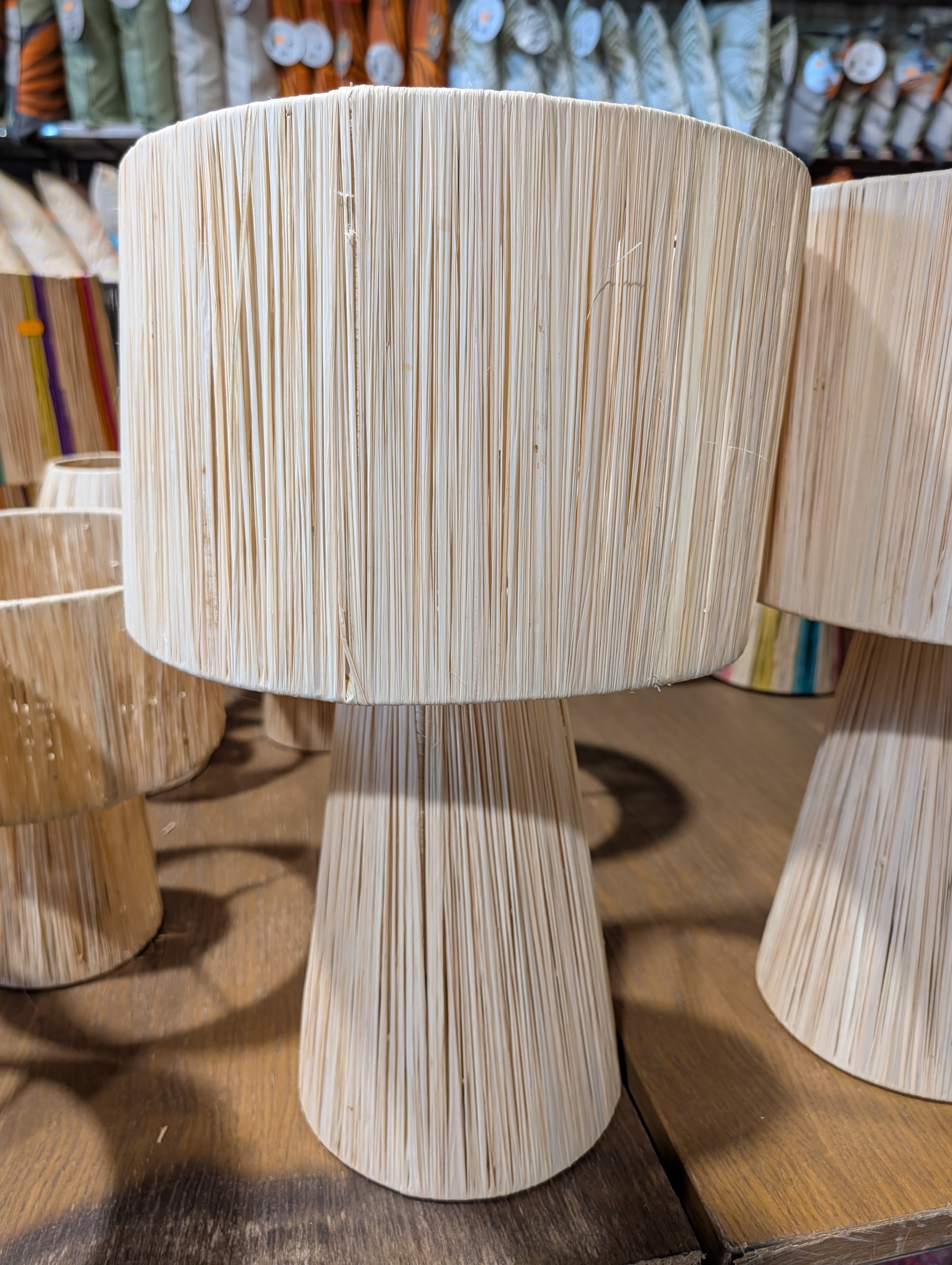 Abat-jour cylindrique en fibres naturelles