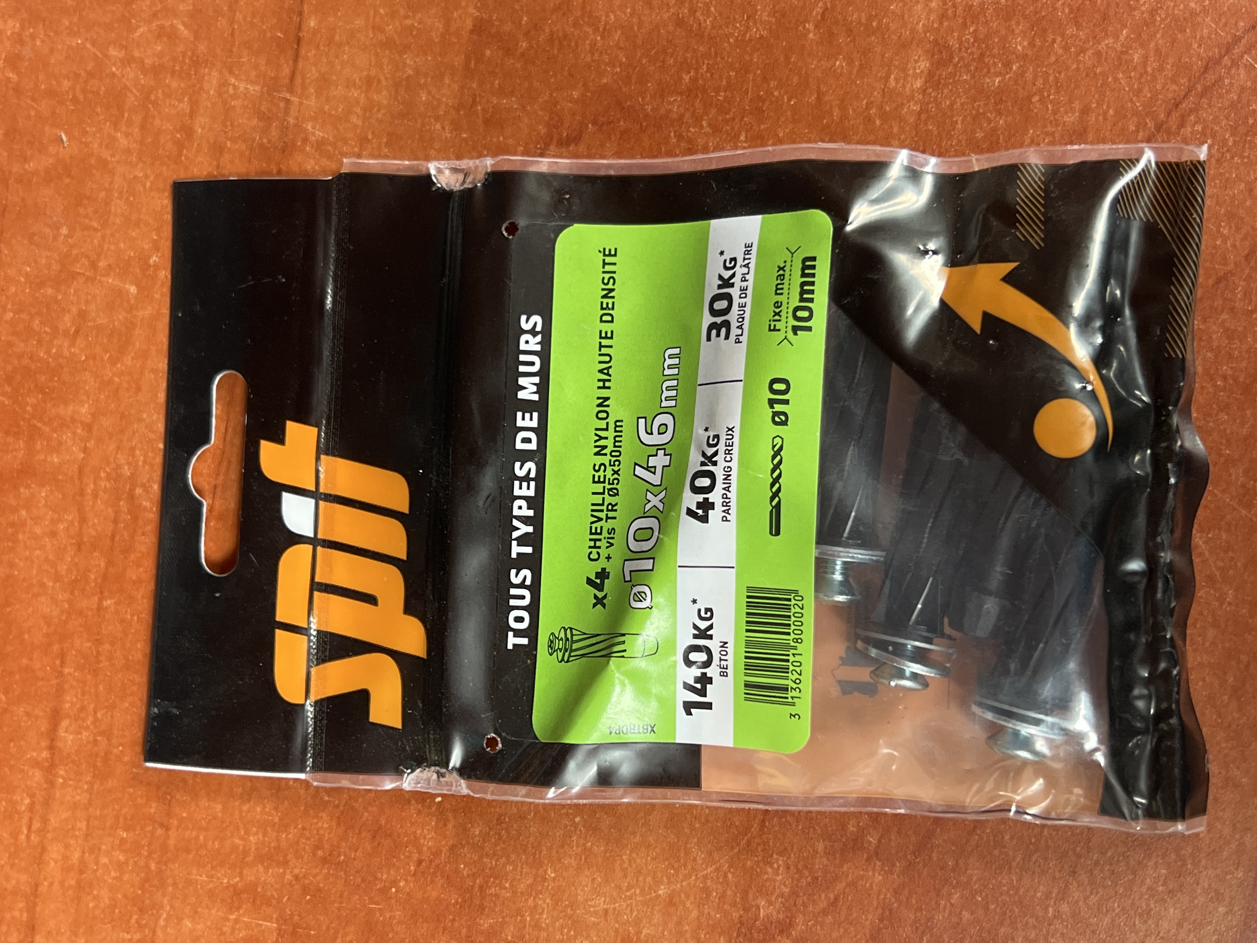 Red Head XTech 4 chevilles nylon 10 x 46 mm avec vis TR 5 x 50 mm