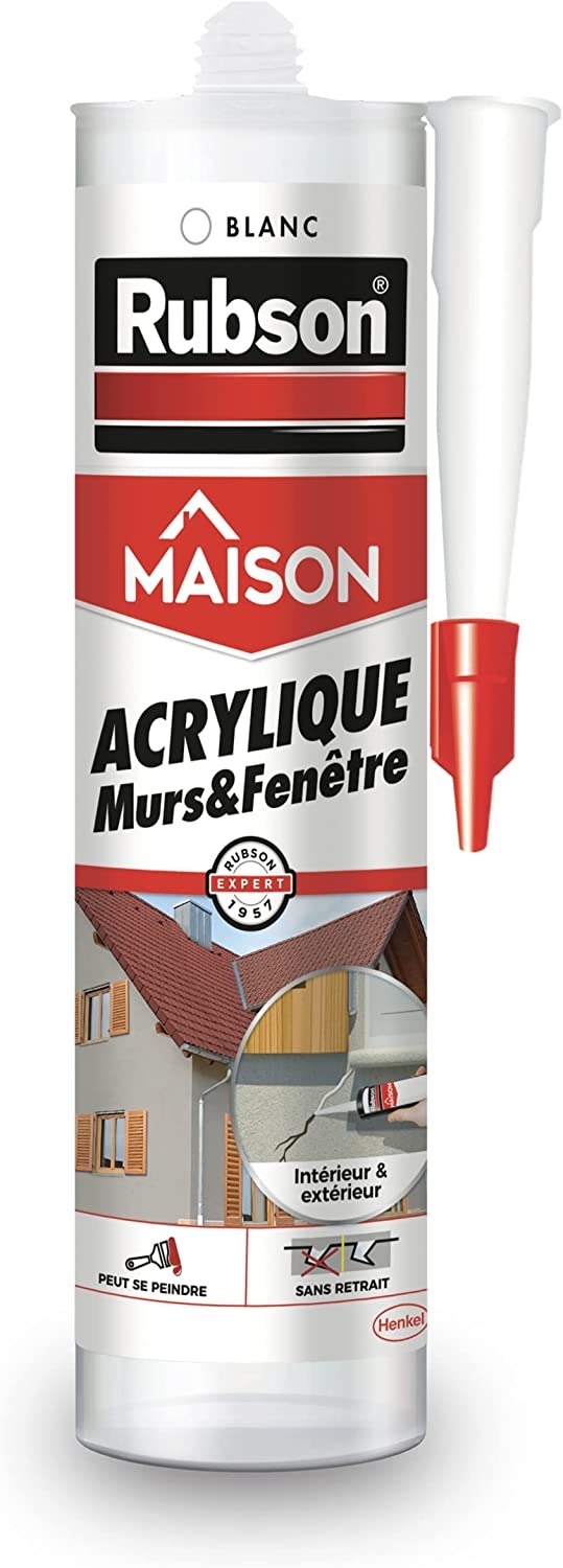 Rubson mastic acrylique Murs & Fenêtres blanc 280 ml