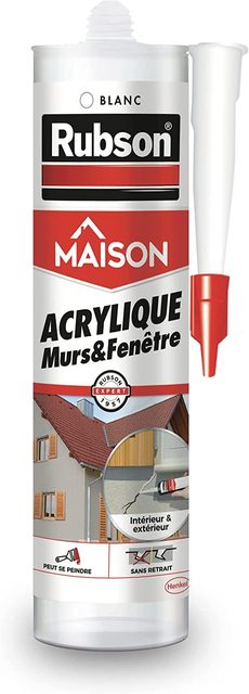 Rubson mastic acrylique Murs & Fenêtres blanc 280 ml