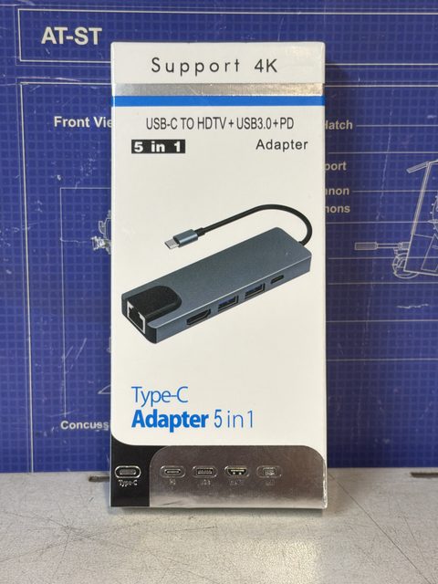 Adaptateur USB-C 5 en 1 BYL-2007 HDMI 4K RJ45 PD
