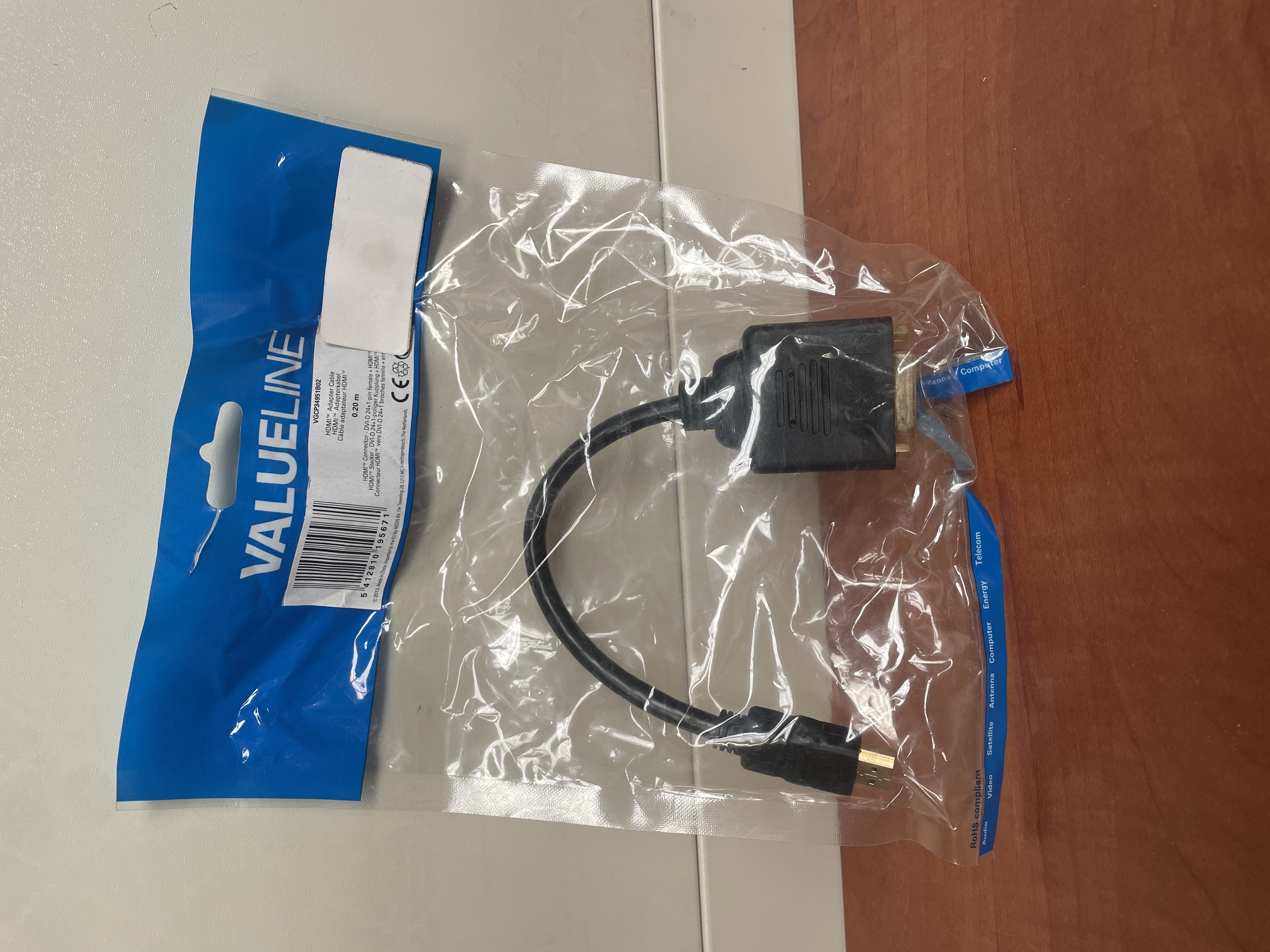 Câble HDMI haute vitesse avec connexion Ethernet HDMI - DVI-D 24+1p femelle + entrée HDMI 0,20 m Noir