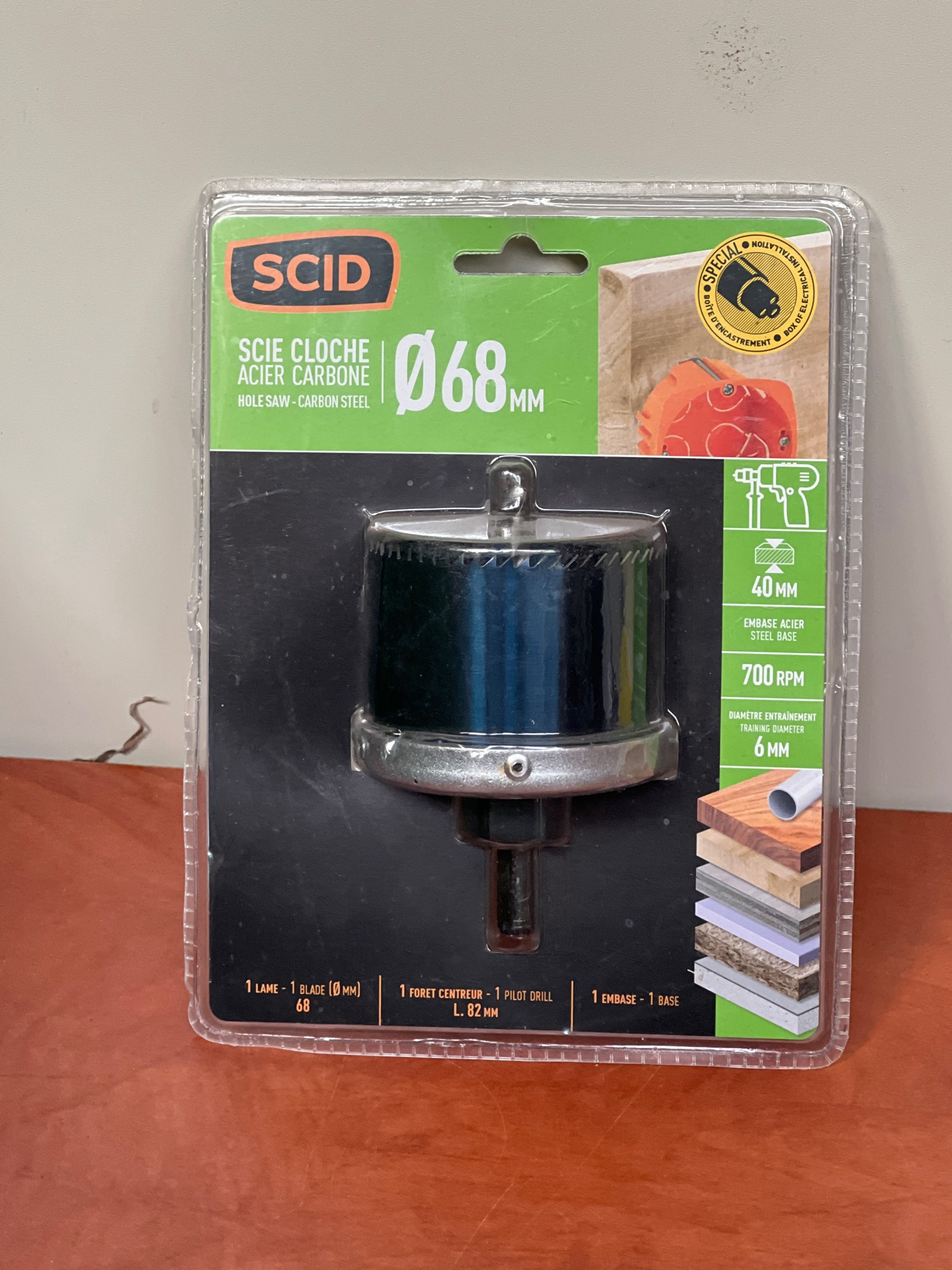 SCID Scie cloche acier carbone Ø68 mm