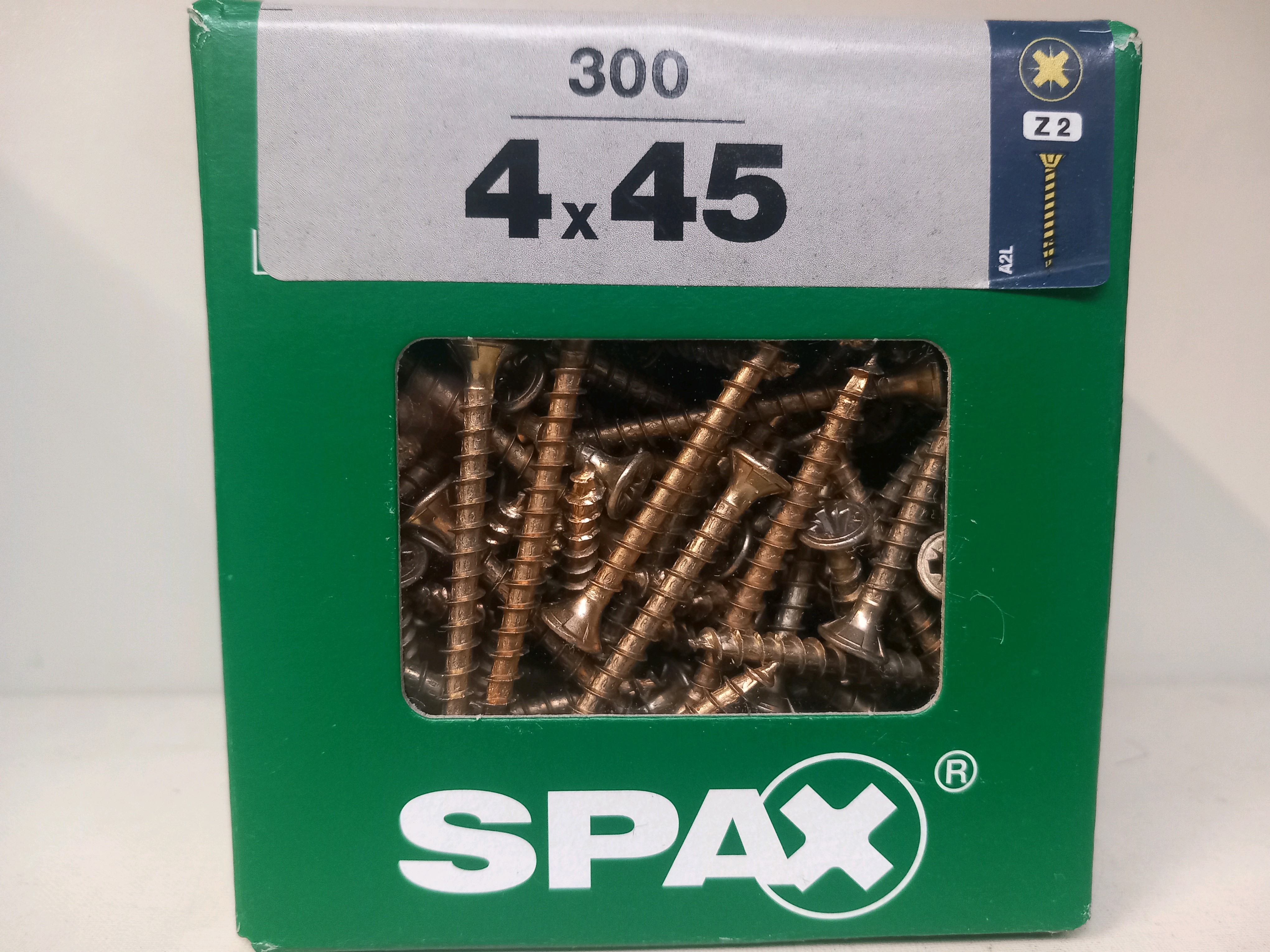 SPAX vis 4 x 45 Z2 (boîte de 300)