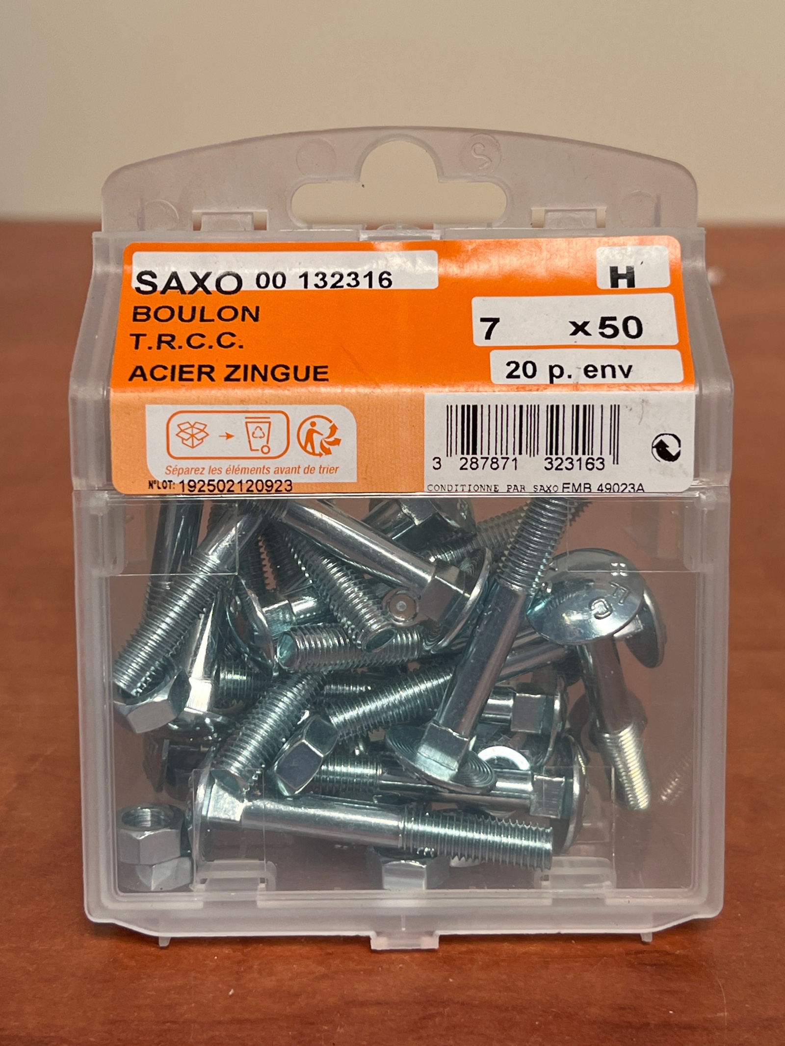 Saxo Boulon TRCC 7 x 50 acier zingué