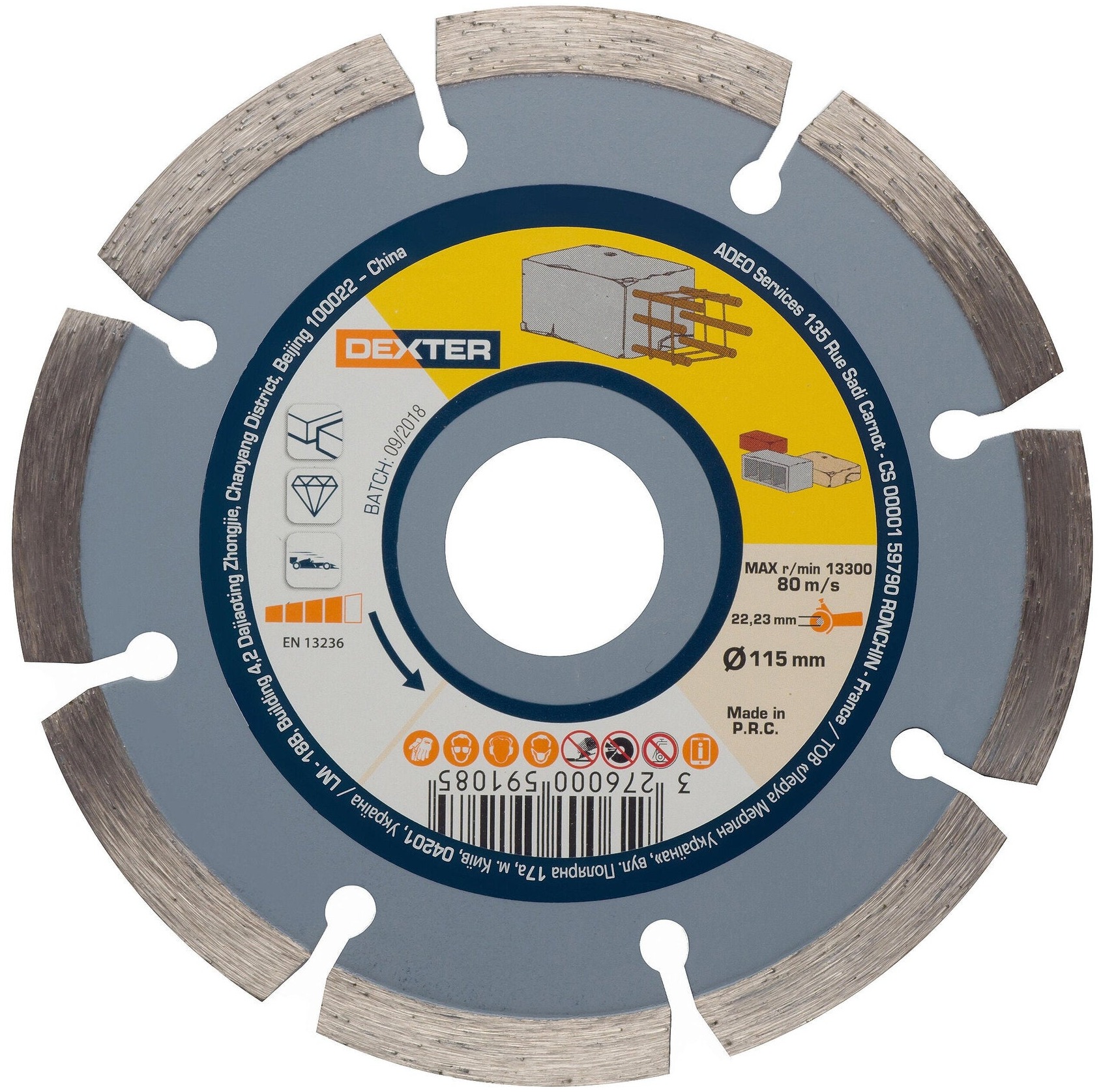 Dexter disque diamant boisseau Ø 125 mm pour béton