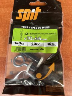 Lot de 2 chevilles nylon SPIT à piton 10 x 46 mm