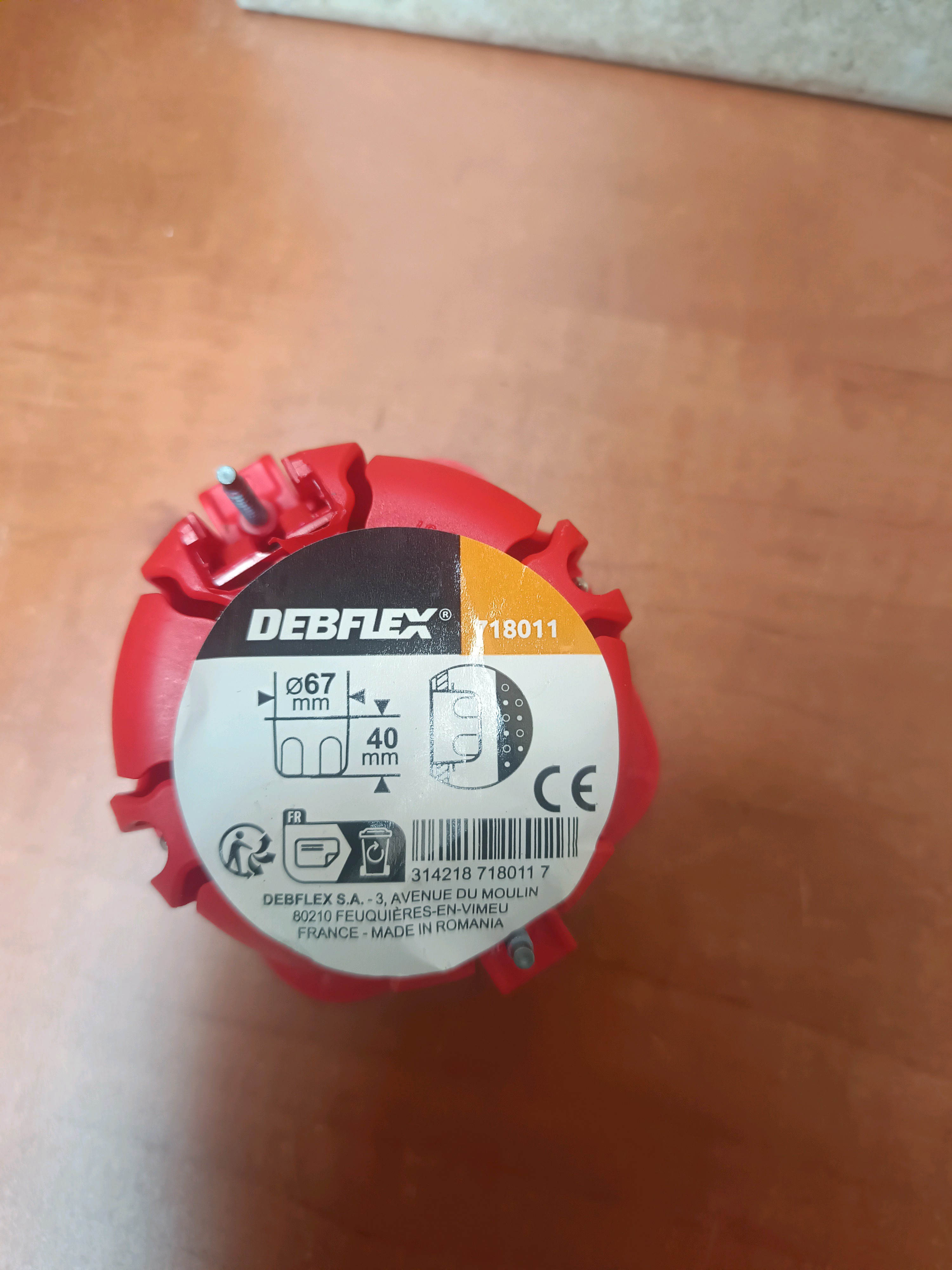 Boîte d'encastrement placo Debflex 18011 Ø67 mm - 40 mm