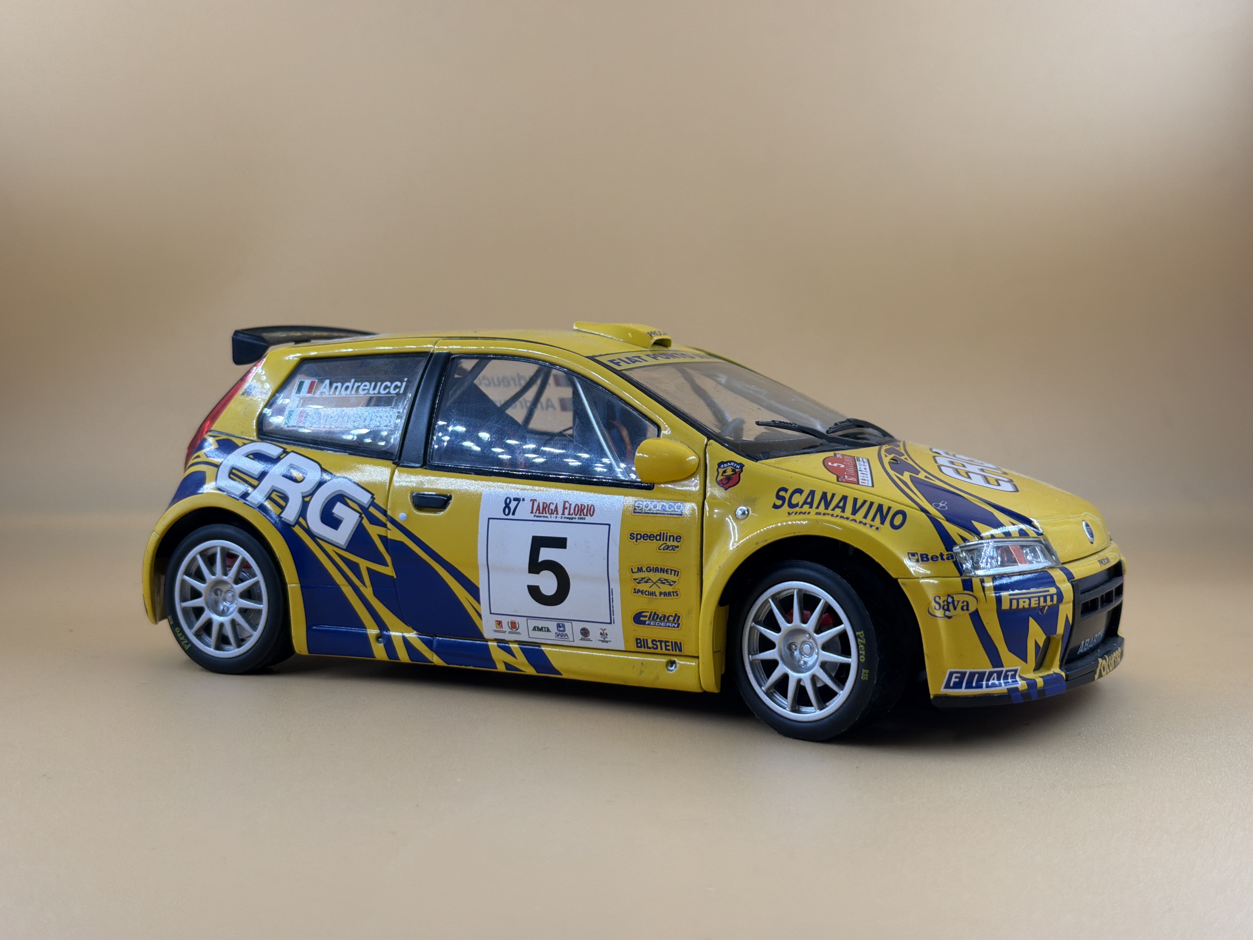Bburago Fiat Punto Rally 2003 Targa Florio n°5 miniature 1:18