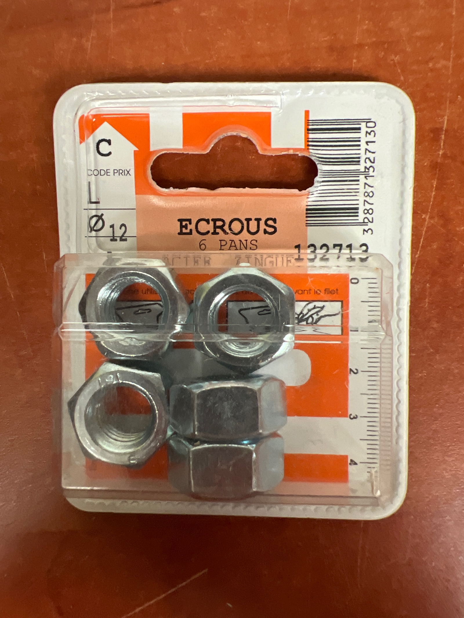 Écrous 6 pans Ø12 (blister)