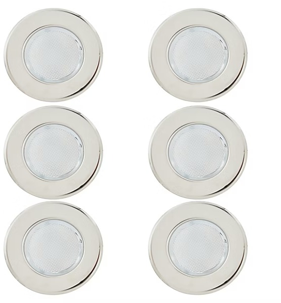 6 Spots À Encastrer Hardin Led Intégrée 3.6w Lumière Blanche Goodhome Gris Chromé