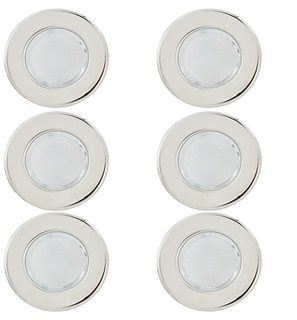 6 Spots À Encastrer Hardin Led Intégrée 3.6w Lumière Blanche Goodhome Gris Chromé