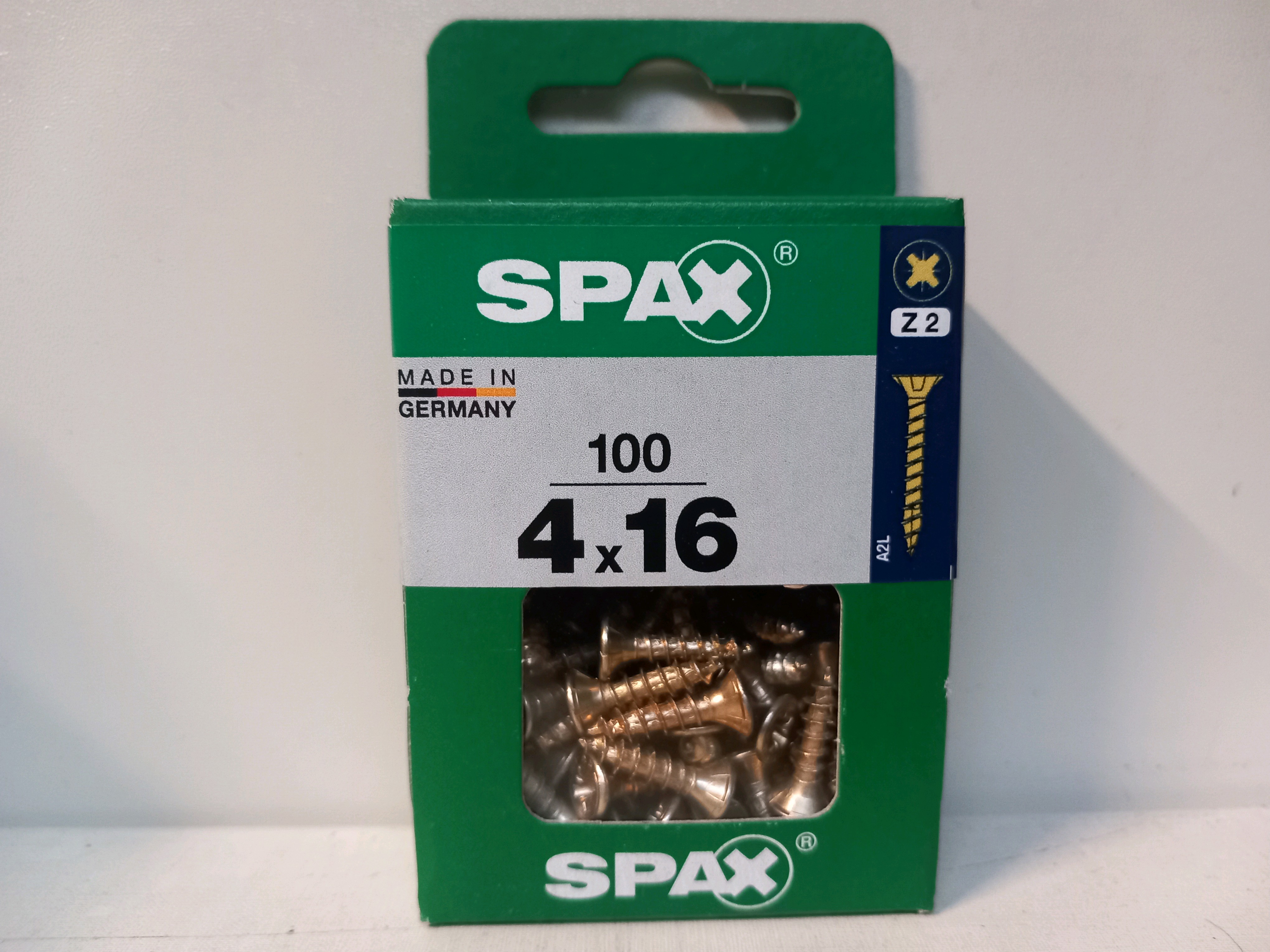 SPAX 4 x 16 mm – boîte de 100 vis (Z2)