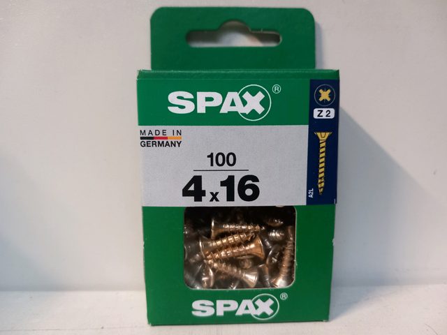 SPAX 4 x 16 mm – boîte de 100 vis (Z2)