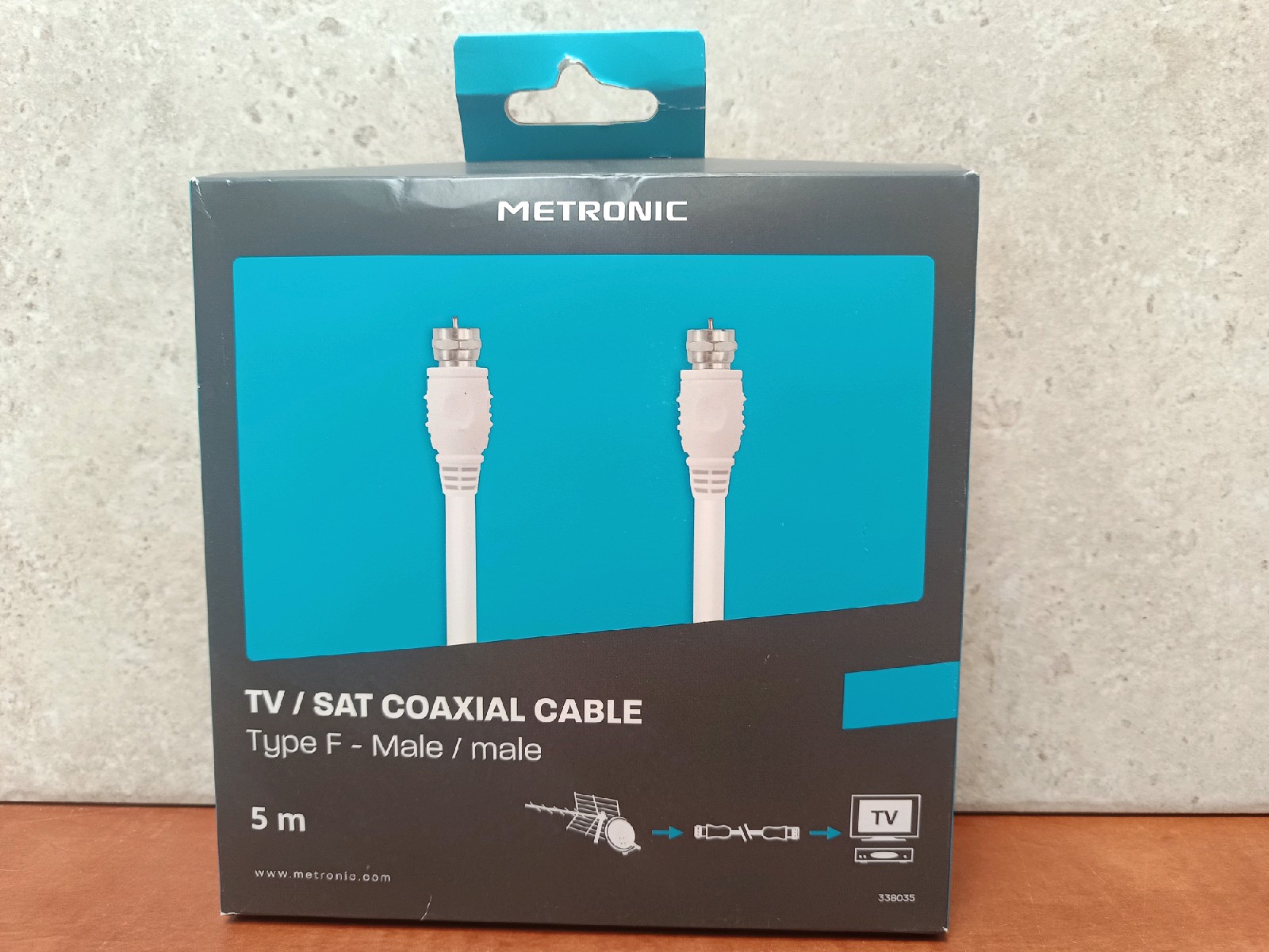 Metronic Câble coaxial TV/SAT Type F mâle-mâle 5 m