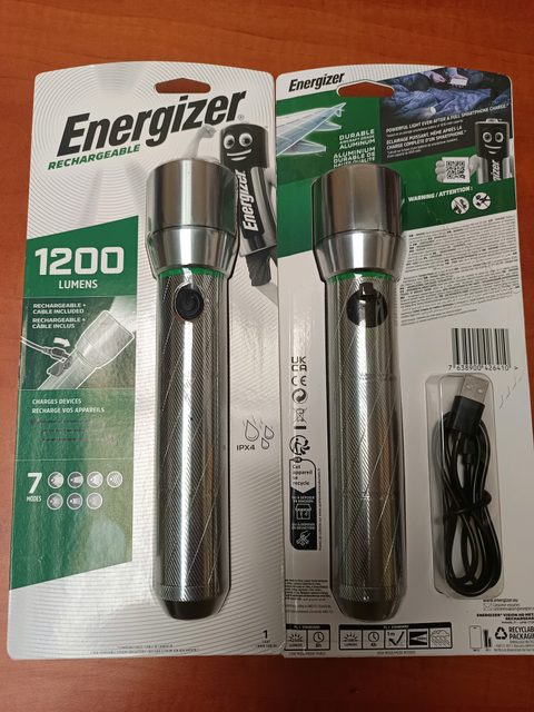 Lampe torche rechargeable Energizer Metal Vision HD 1200 lumens
