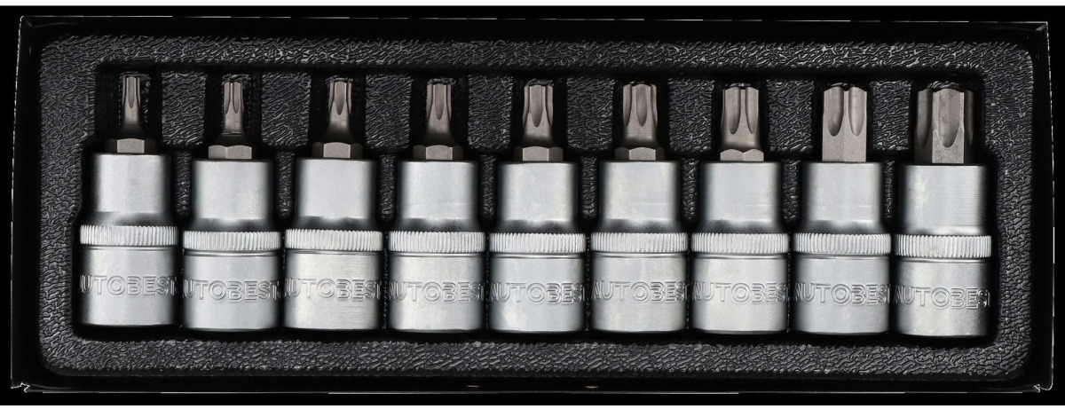 Coffret 9 douilles Torx mâles Autobest 315111 carré 1/2