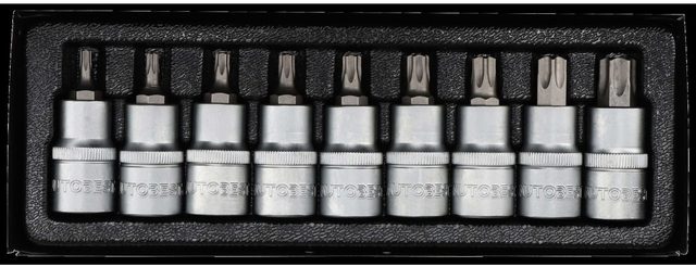 Coffret 9 douilles Torx mâles Autobest 315111 carré 1/2