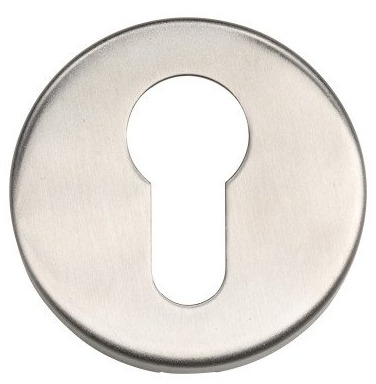 Paire de rosaces BRICARD inox satiné trou de cylindre