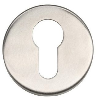 Paire de rosaces BRICARD inox satiné trou de cylindre