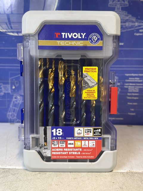 Tivoly Technic coffret forets HSS aciers résistants - 18 pièces