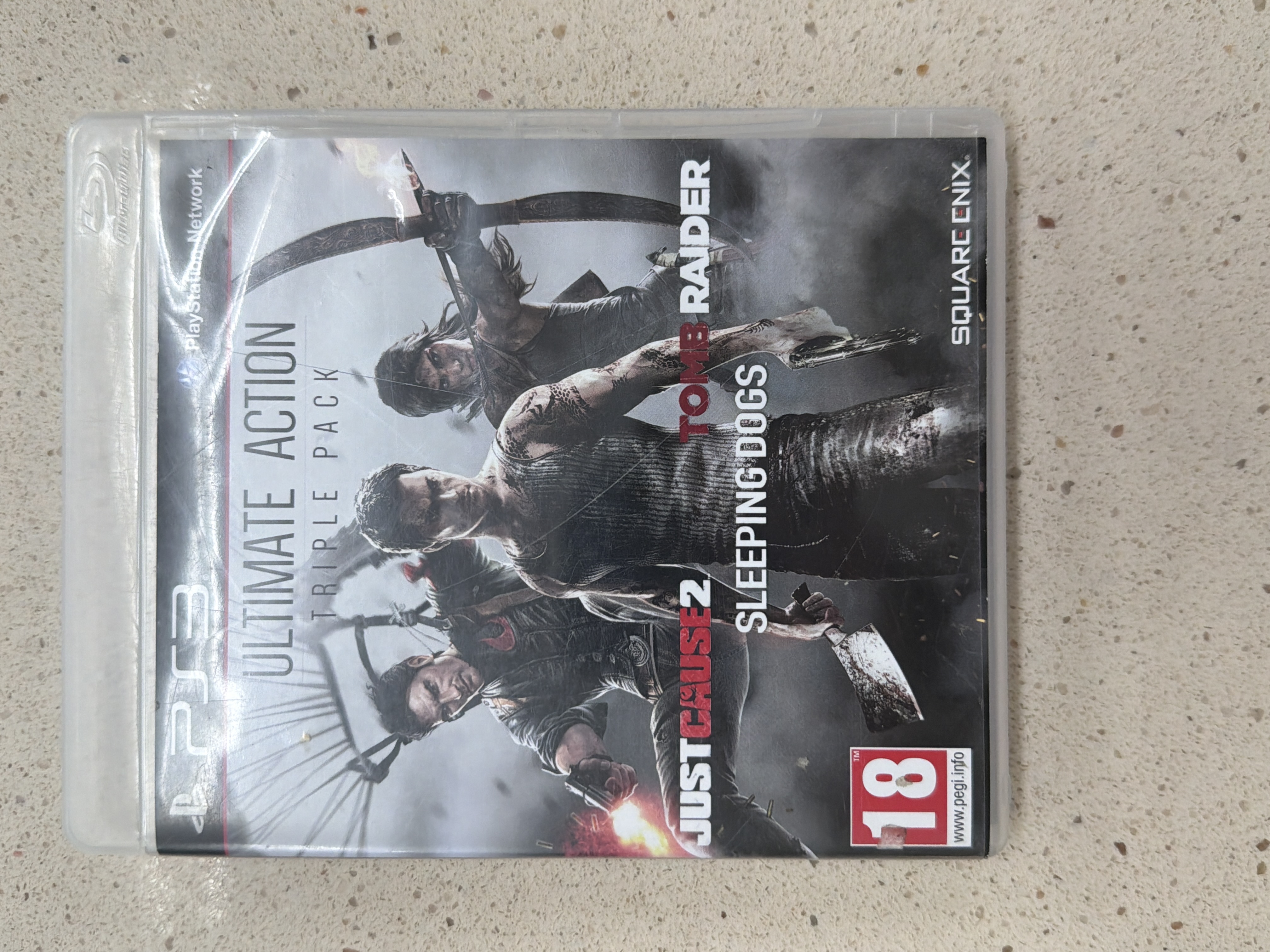 Ultimate Action Triple Pack PS3 Tomb Raider Just Cause 2 Sleeping Dogs