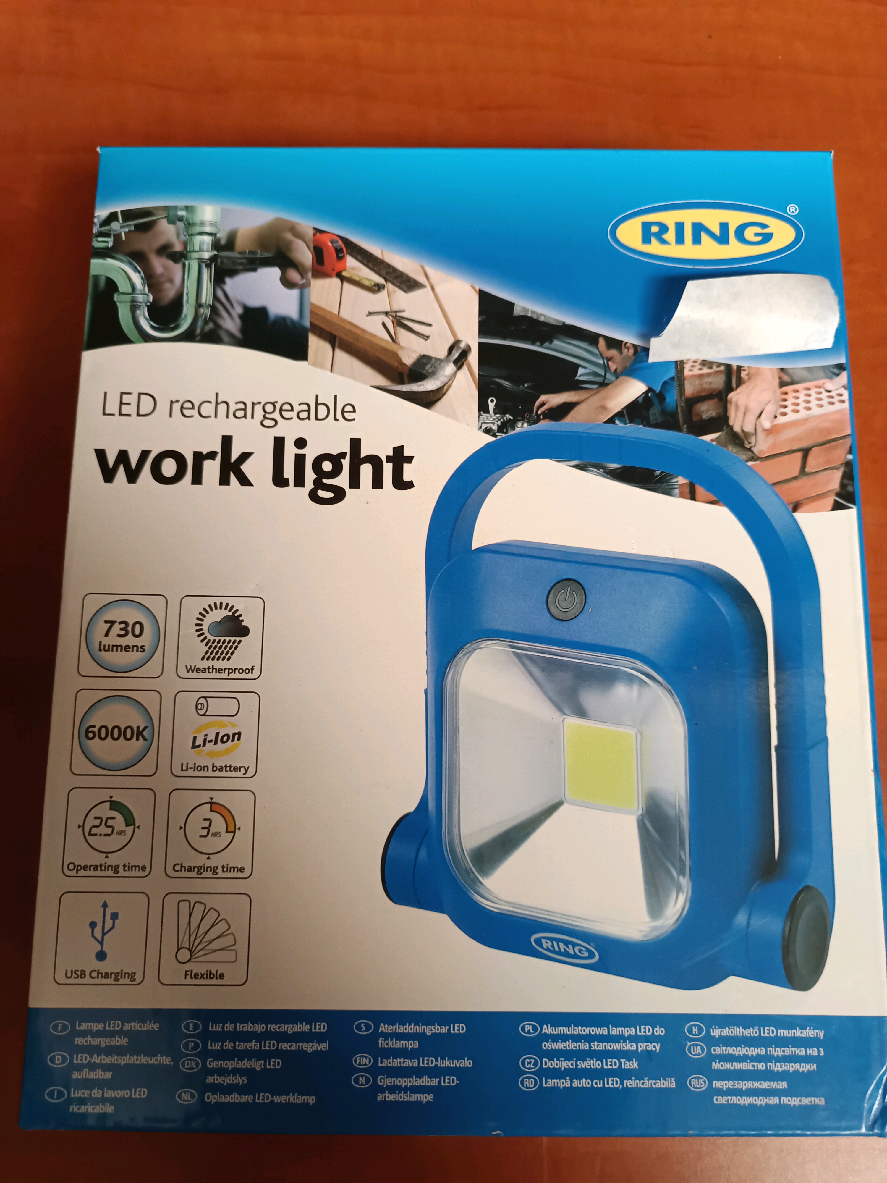 Lampe de travail LED rechargeable Ring – 730 lm