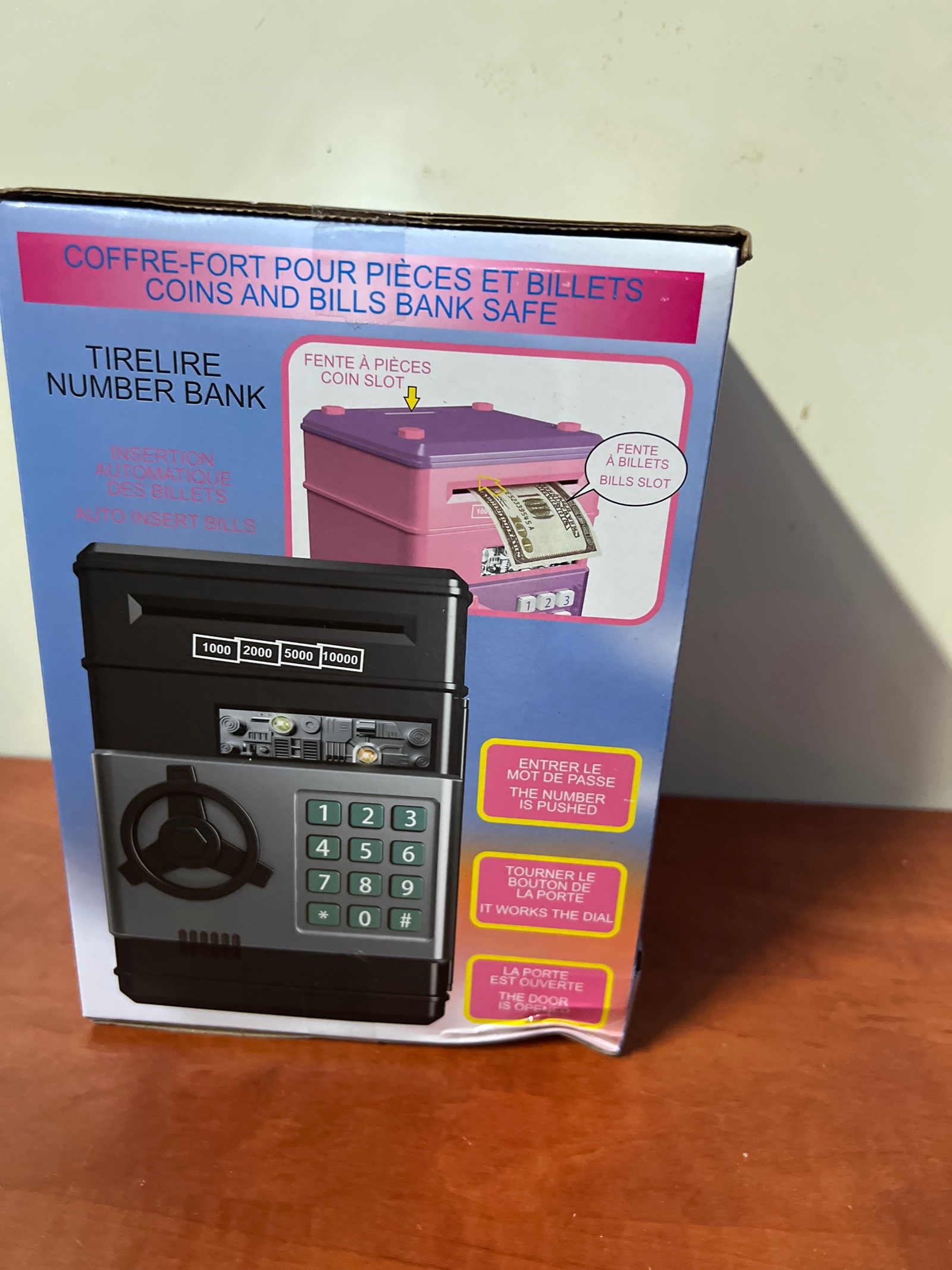 Tirelire Number Bank - coffre-fort à code rose — photo 2