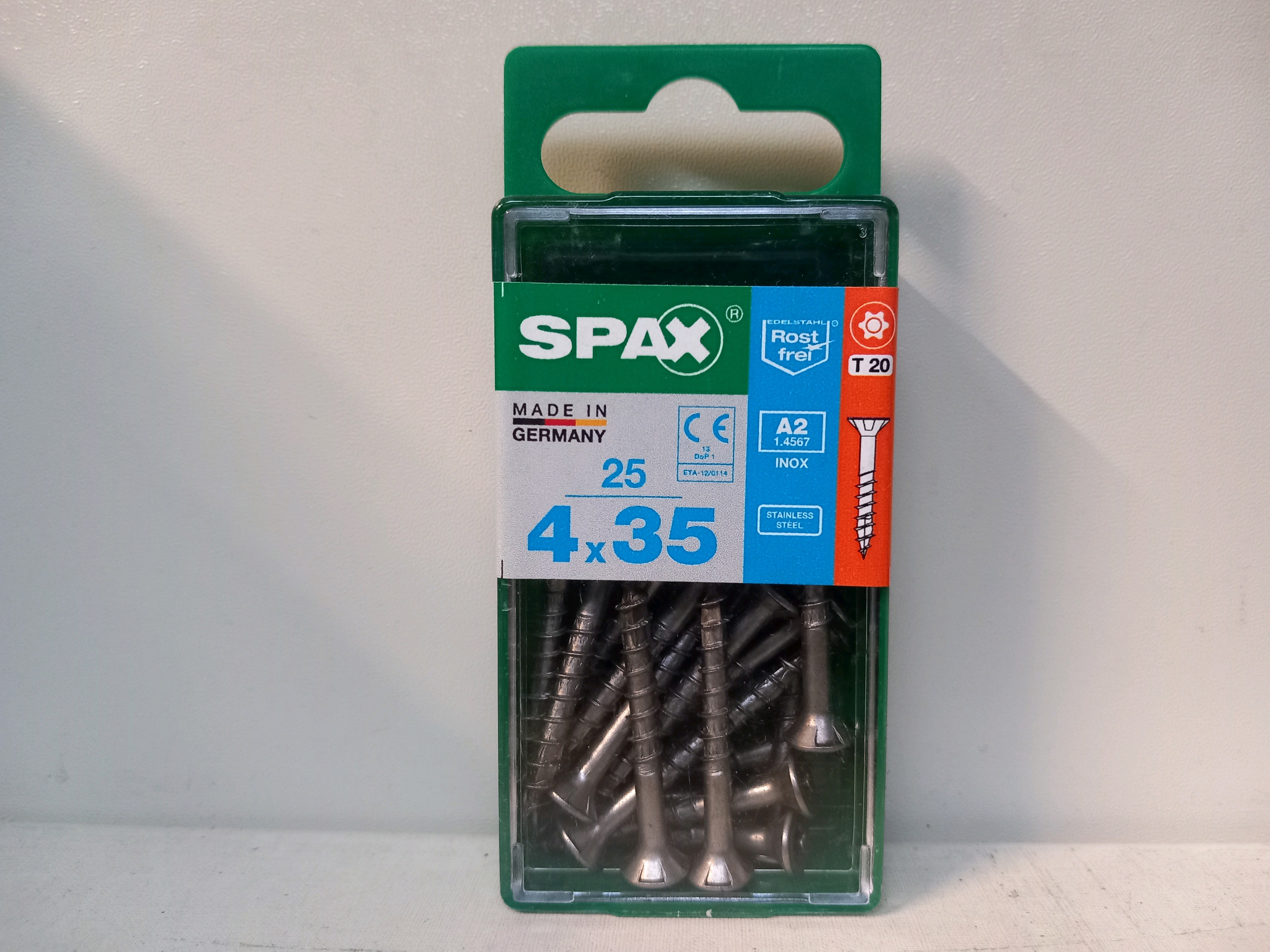 SPAX vis 4x35 mm T20 A2 inox (boîte de 25)