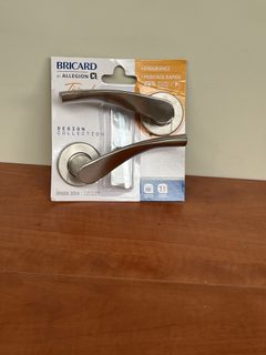2 poignées de porte sur rosace BRICARD Tepale, acier inoxydable sans trou
