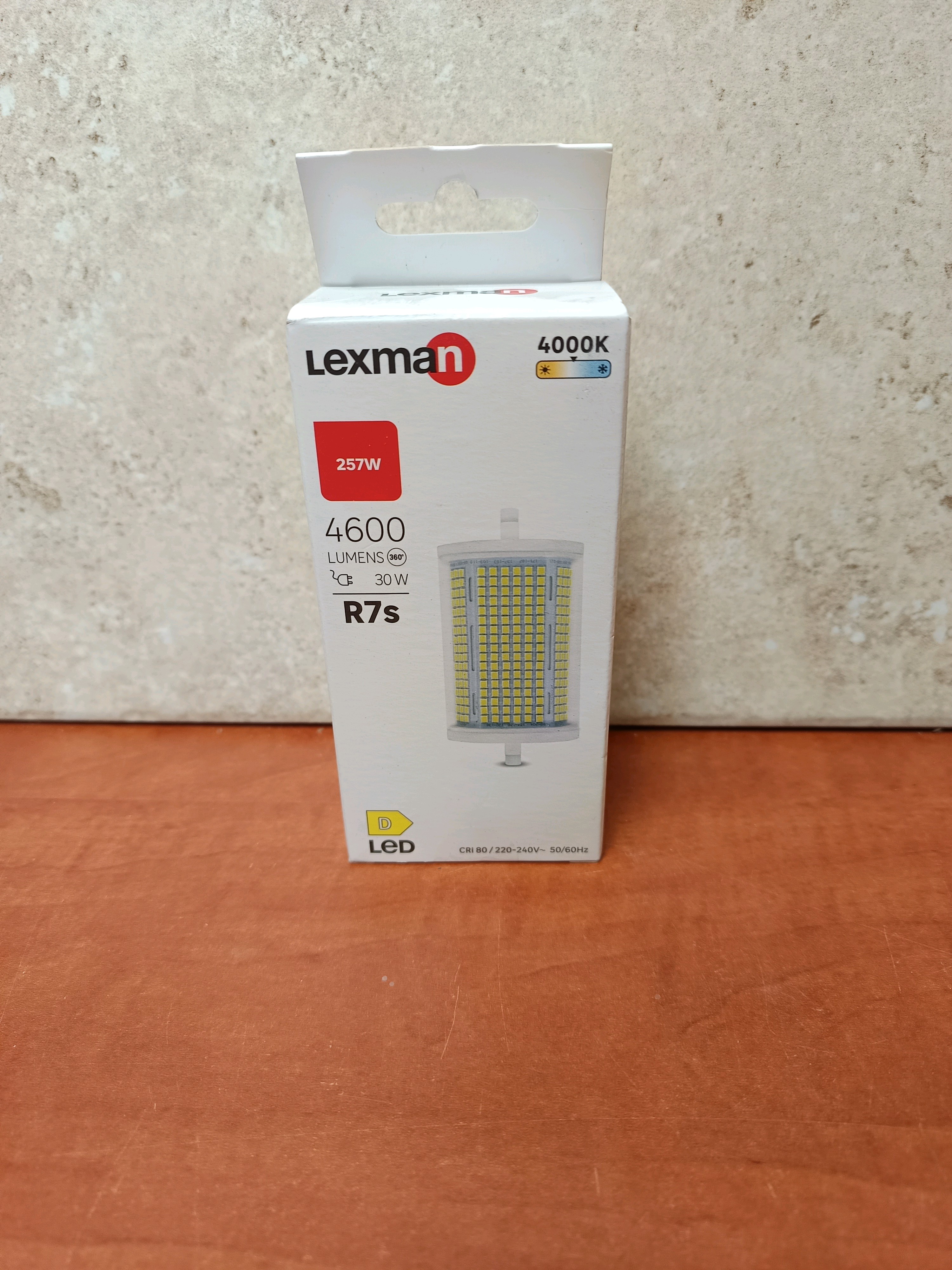 Ampoule Led Tube Crayon R7s 118mm 30w=257w 4600lm 4000k Lexman