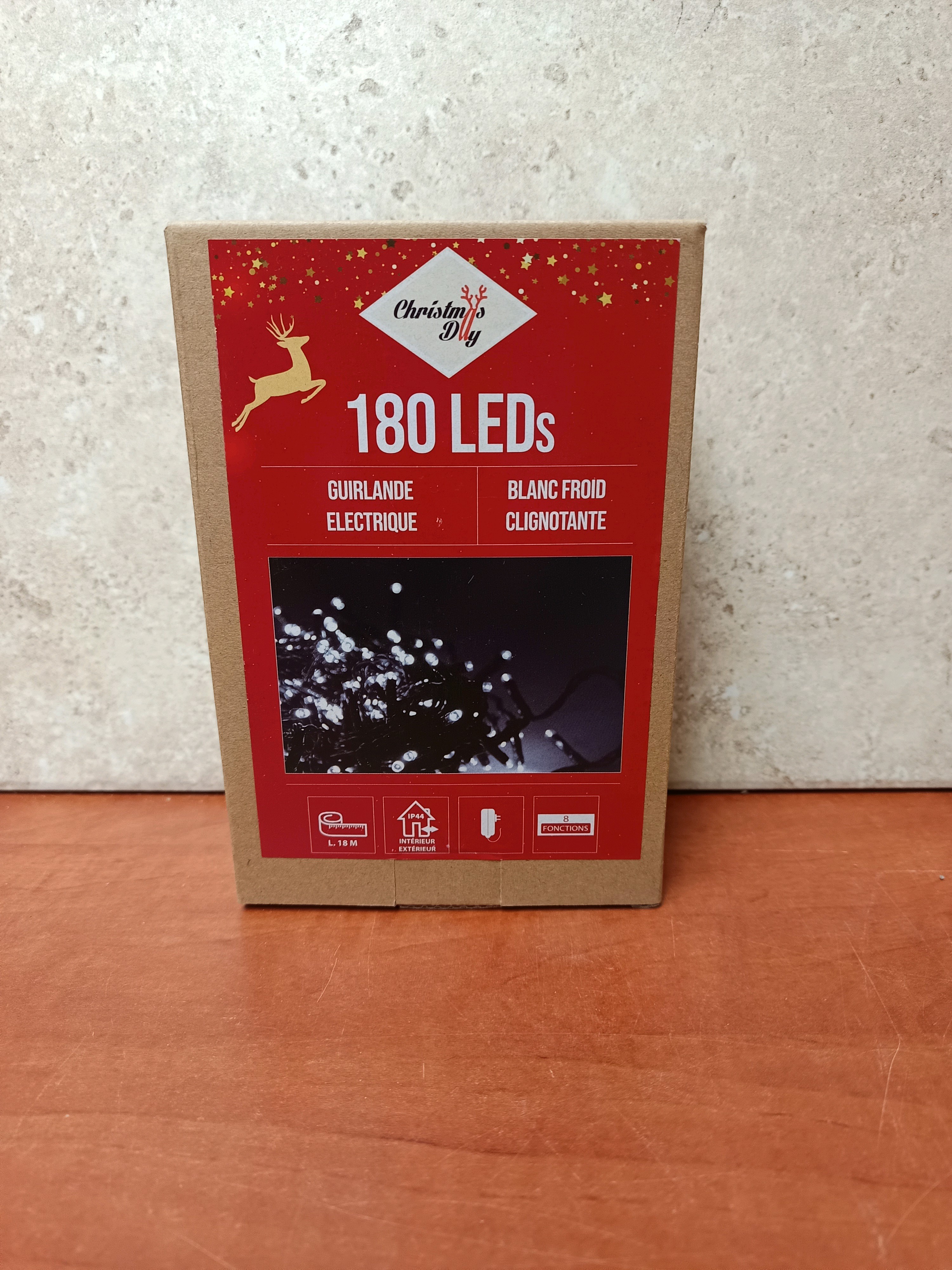 Christmas My Guirlande lumineuse 180 LEDs blanc froid clignotante