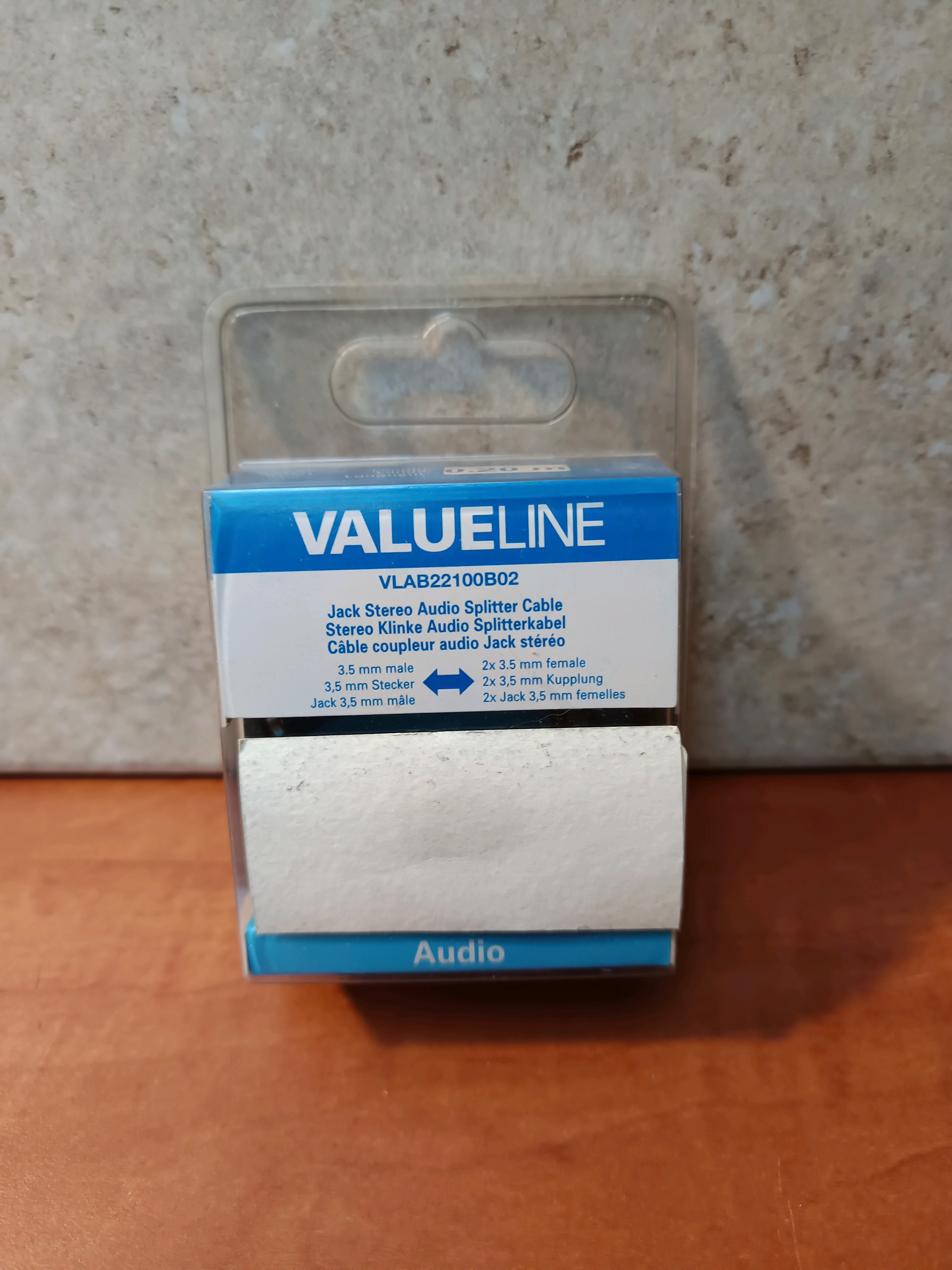 Valueline VLAB22100B02 – Câble répartiteur audio jack stéréo 3,5 mm (1 mâle vers 2 femelles)
