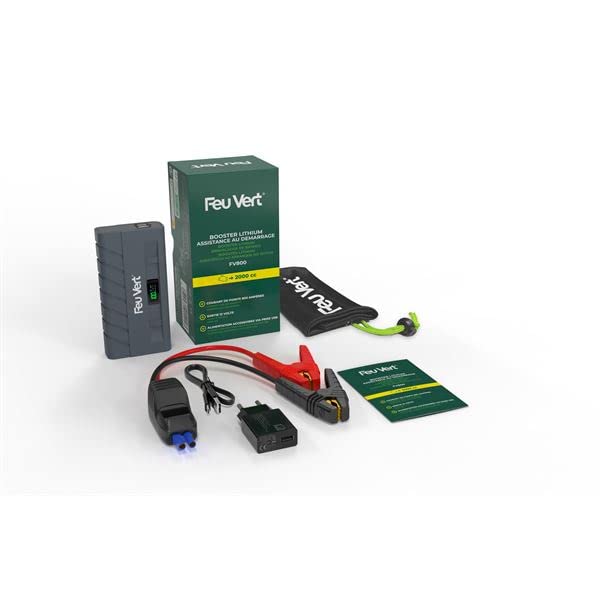 Booster De Démarrage Lithium Feu Vert Pour Moteur Essence/Diesel Jusqu'à 2l