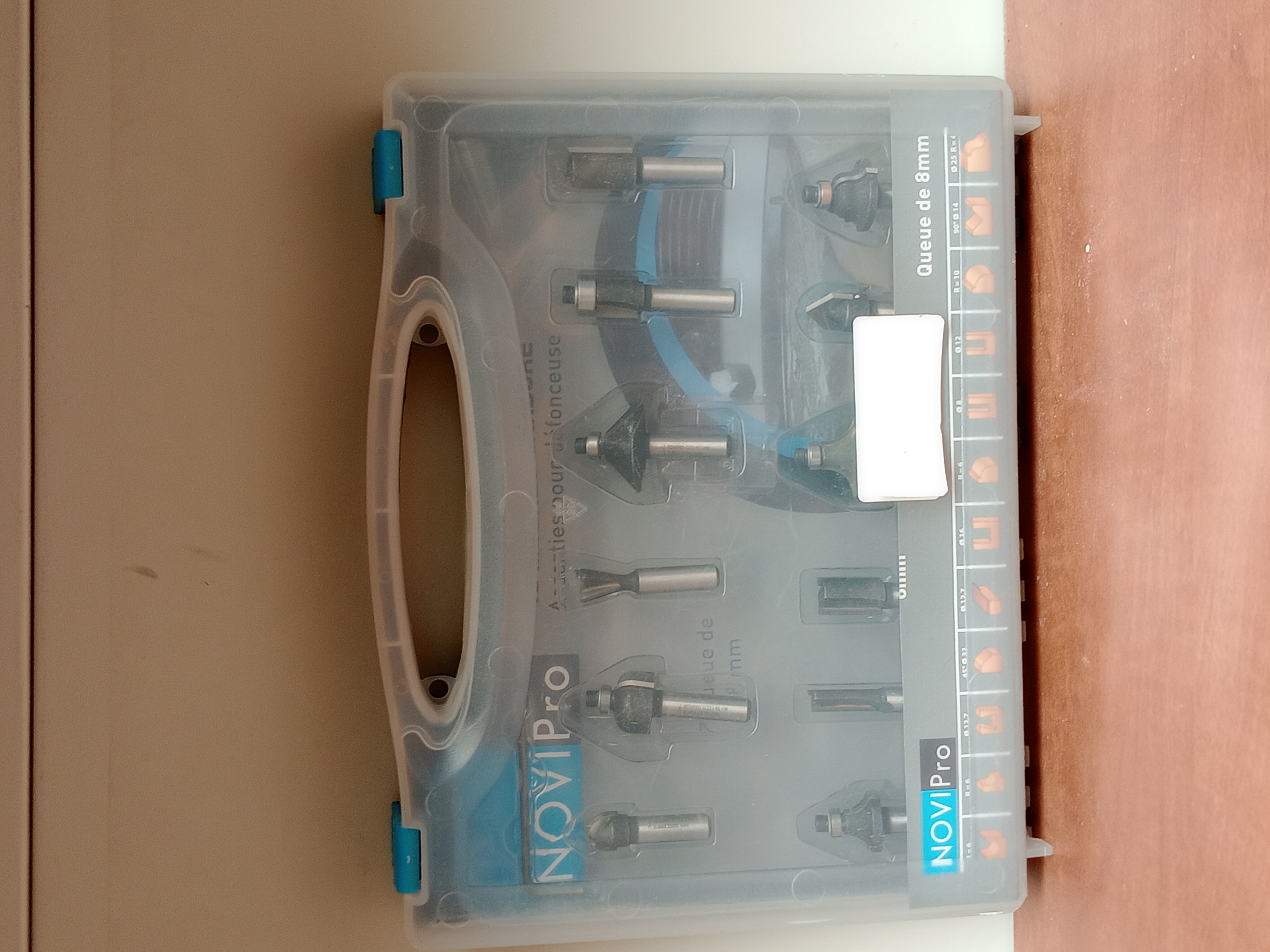 Coffret de mèches de défonceuse - queue de 8 mm - 12 pcs