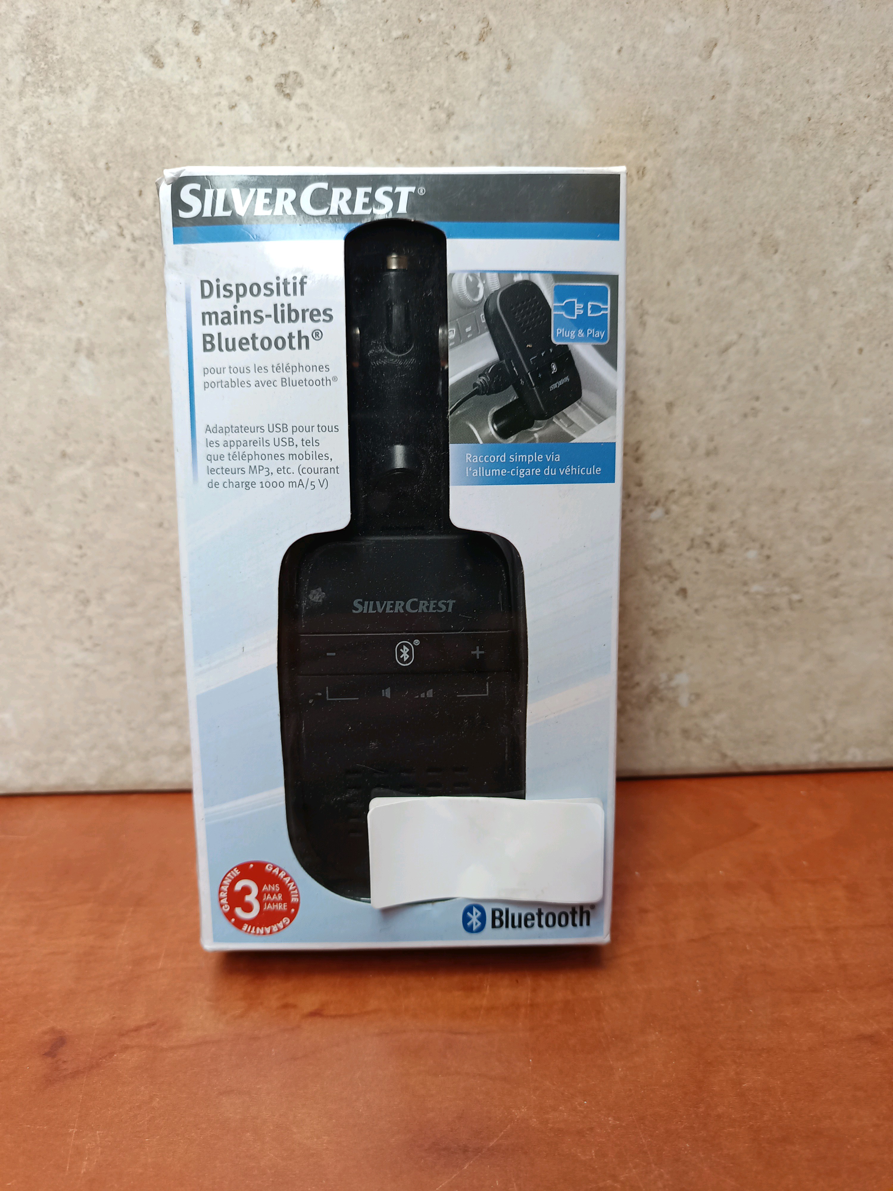SilverCrest dispositif mains-libres Bluetooth pour voiture