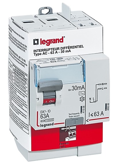 Legrand 092897 interrupteur différentiel DX3-ID 63A 30mA