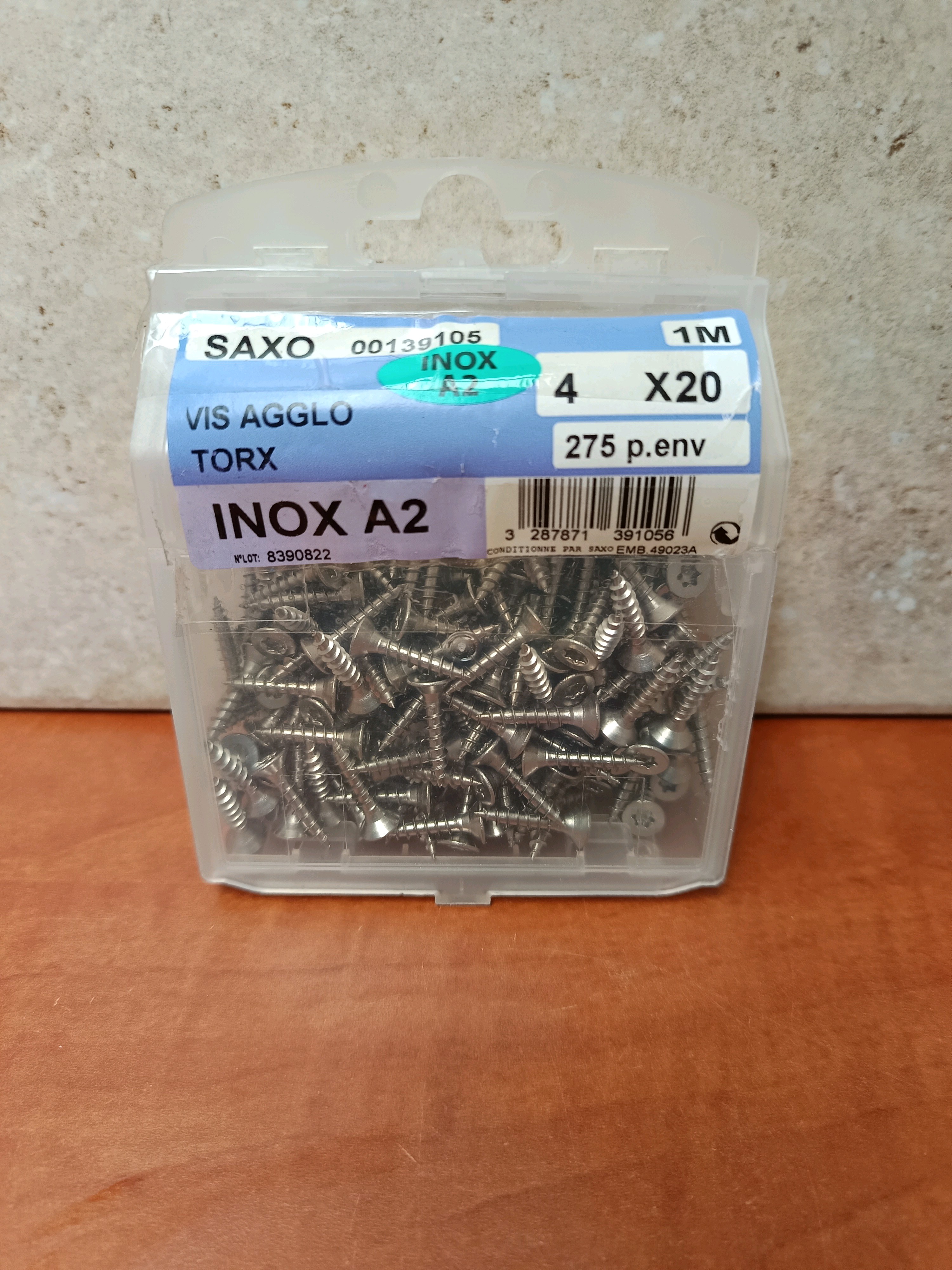 SAXO vis aggloméré Torx inox A2 4x20