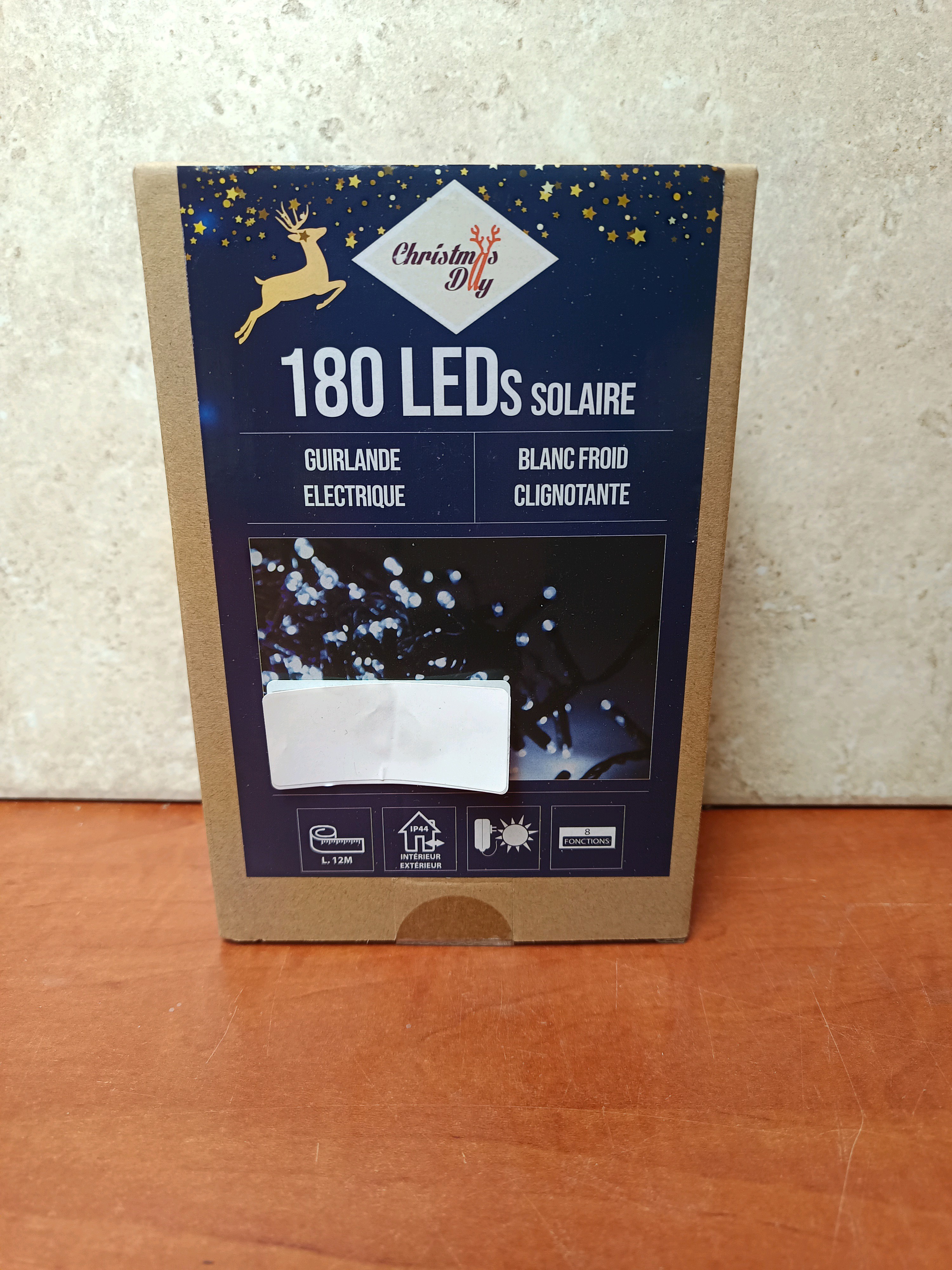 Christmas Diy 180 LEDs solaire – guirlande lumineuse électrique blanc froid clignotante