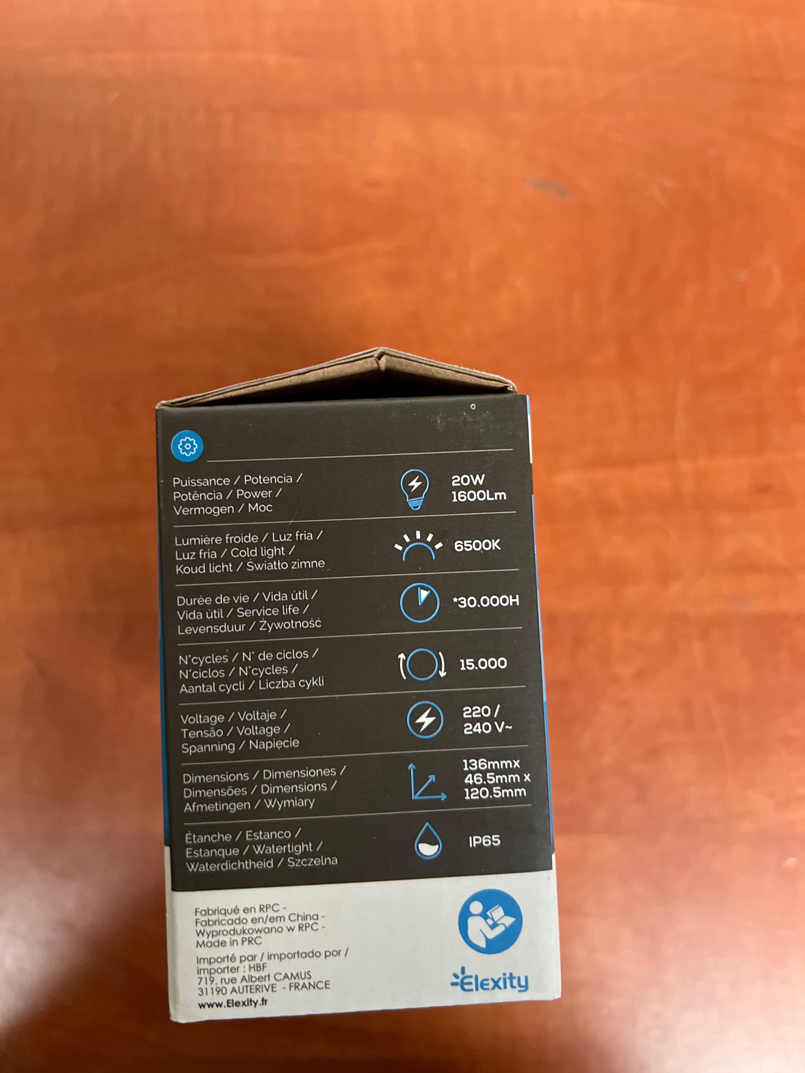 Projecteur LED Elexity 20W IP65 1600 lm 6500K — photo 3