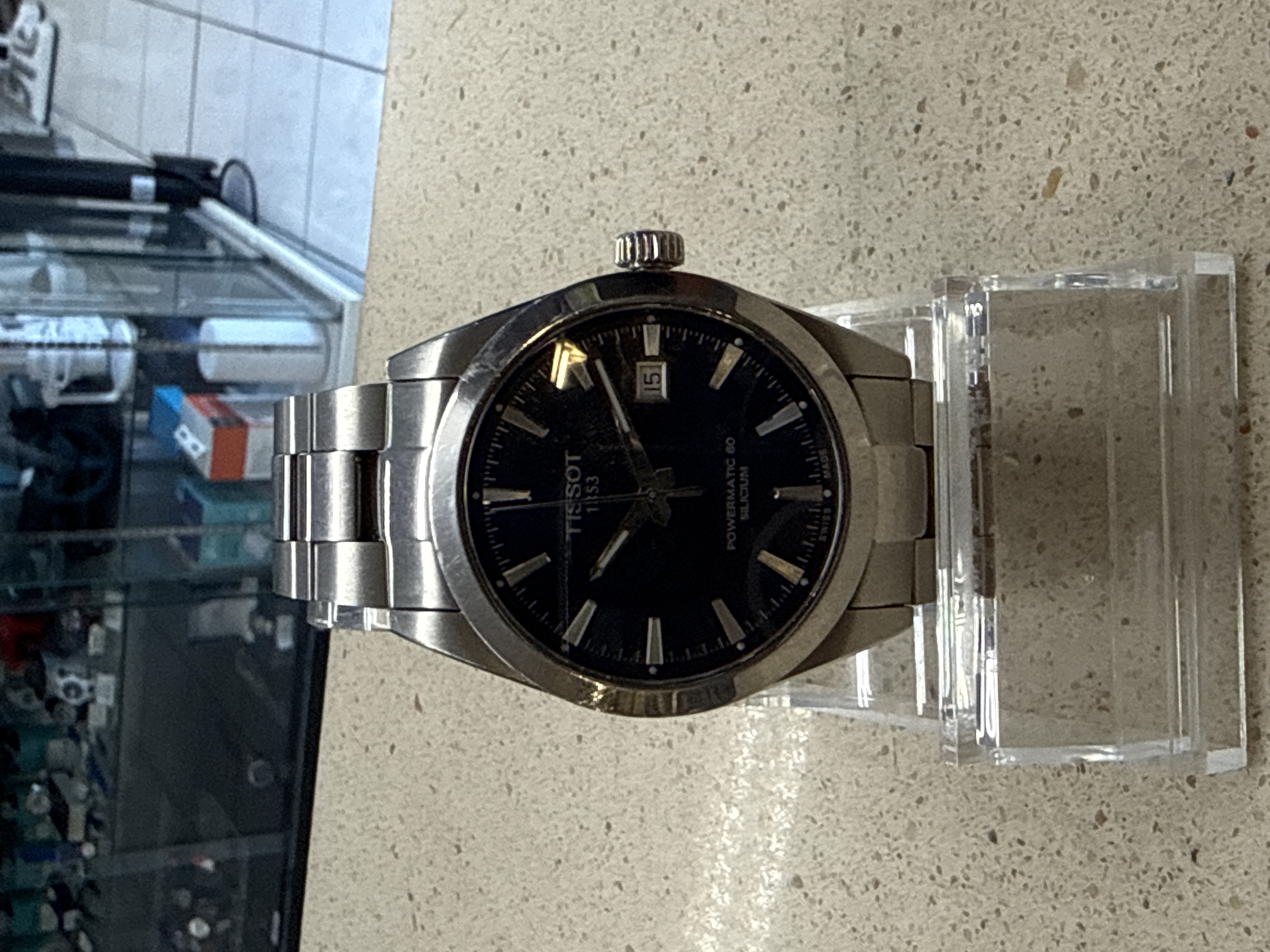 Montre Tissot T127.407 Powermatic 80 Silicium acier cadran bleu