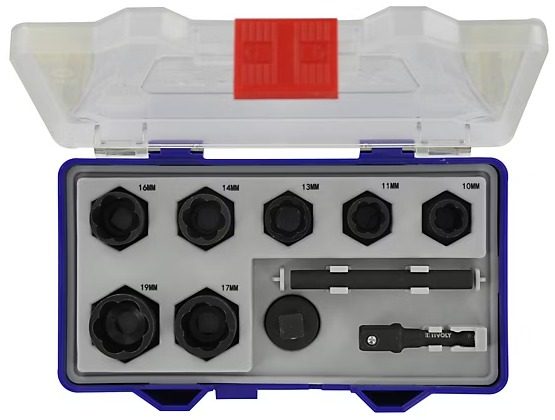 Coffret Tivoly 7 douilles d’extraction à choc 10 à 19 mm