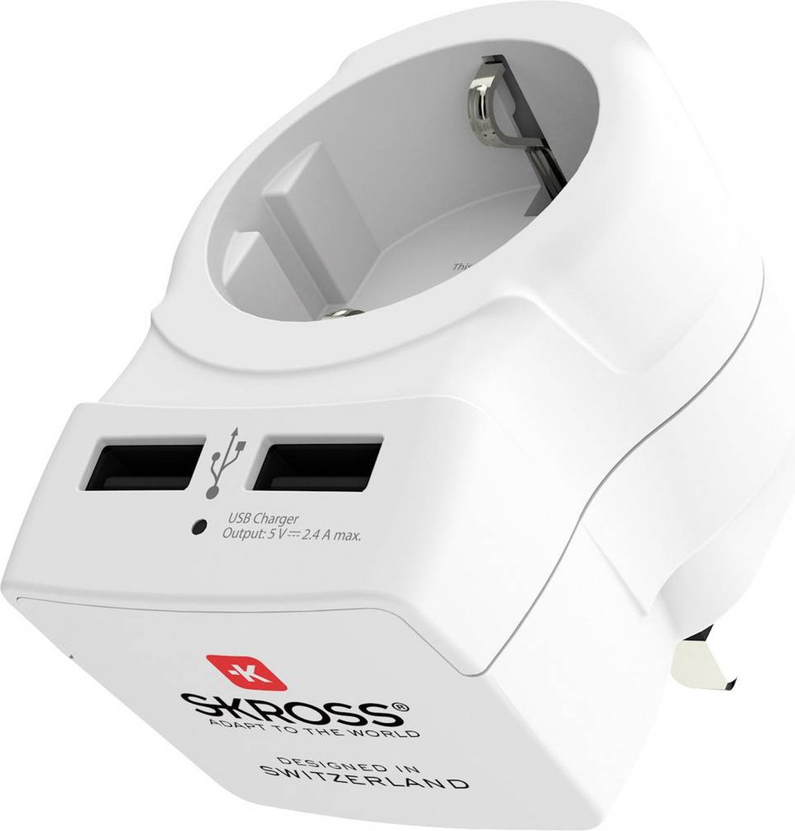 Adaptateur de voyage SKROSS pour prise Europe avec 2 ports USB