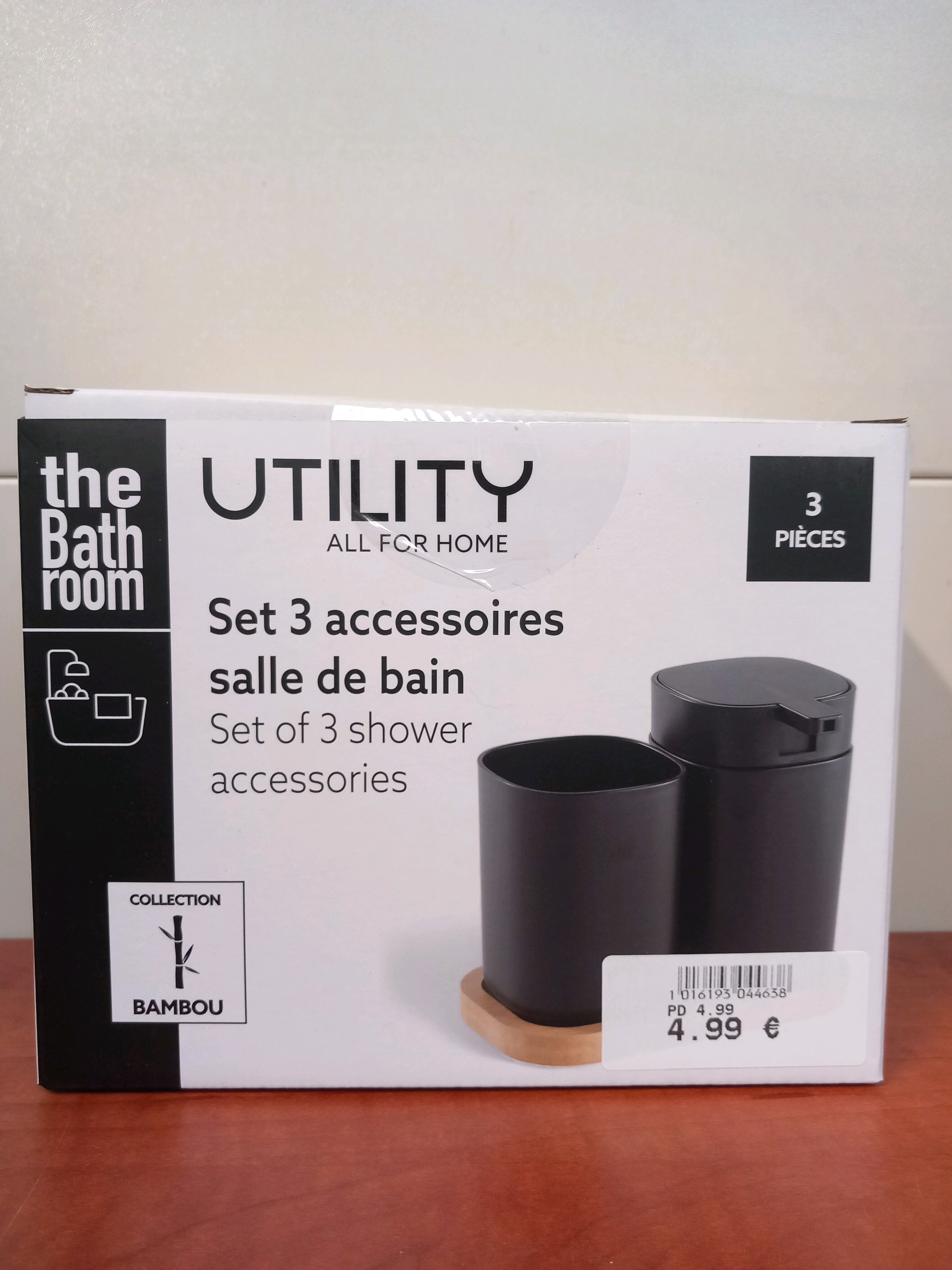 The Bathroom Utility (ALL FCR HOME) - Set 3 accessoires salle de bain, collection Bambou (3 pièces)