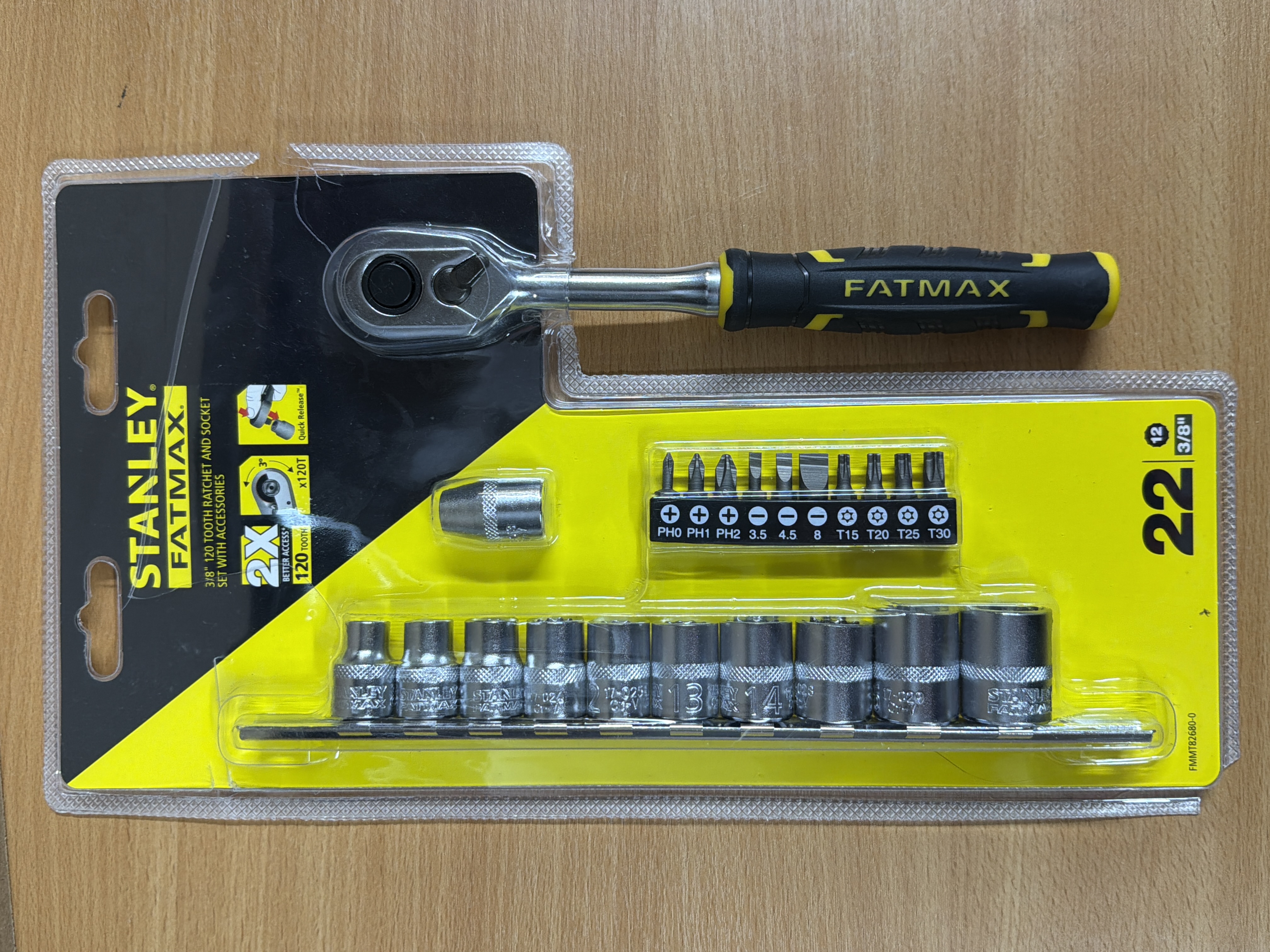 Stanley FatMax FMMT82680-0 cliquet 3/8 120 dents coffret 22 pièces