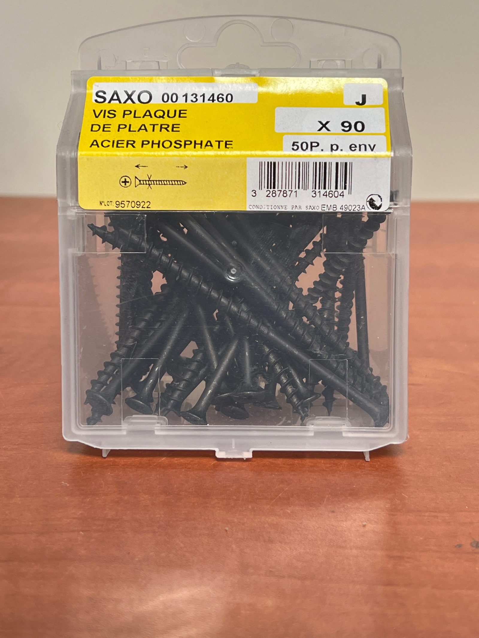 SAXO 00 131460 vis plaque de plâtre acier phosphate X 90 (boîte)