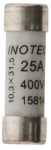 Lot de 3 fusibles céramique Zenitech 10,3 x 31,5 mm 25A