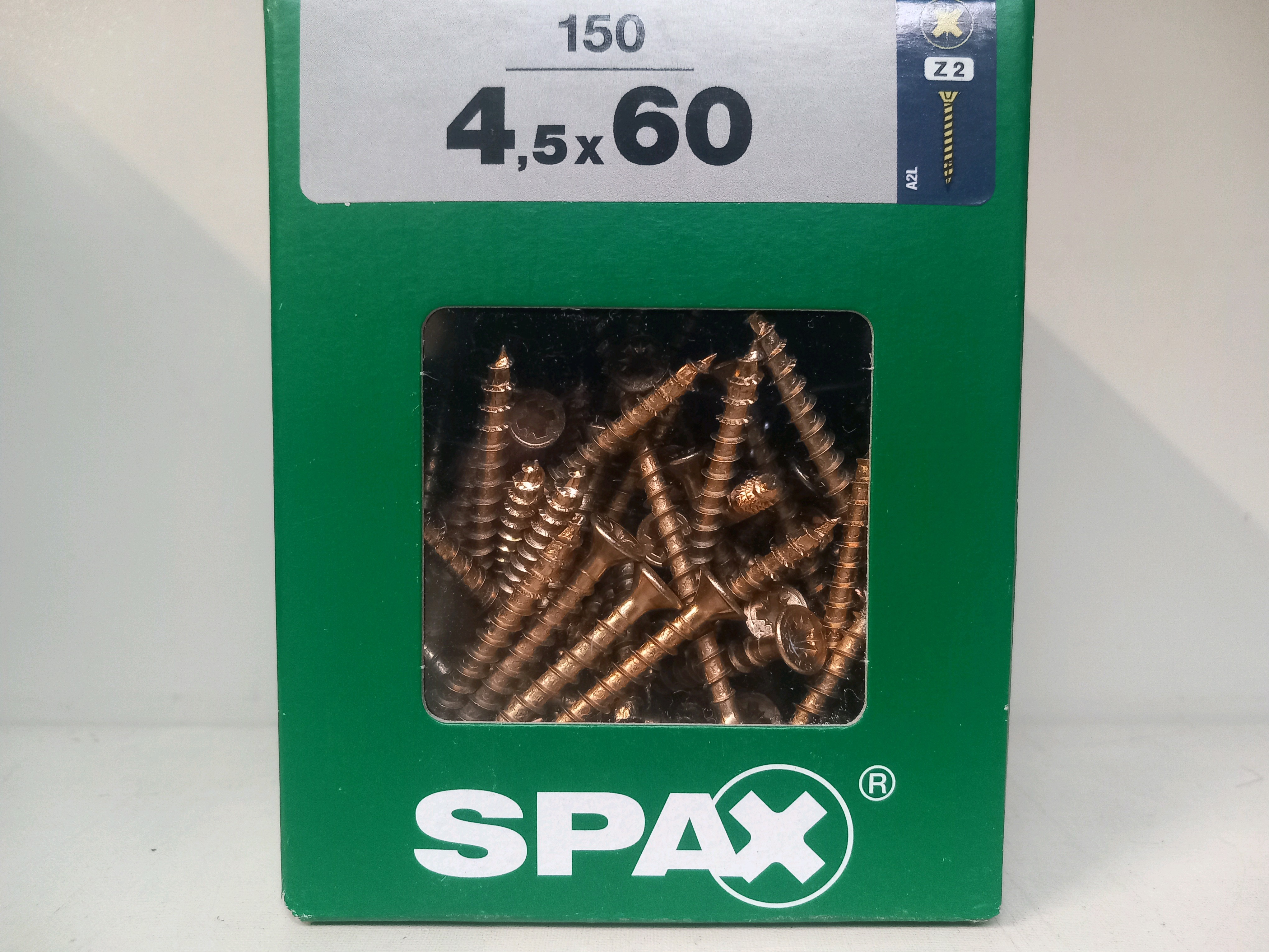 Boîte de vis SPAX 4,5 x 60 (150 pièces)