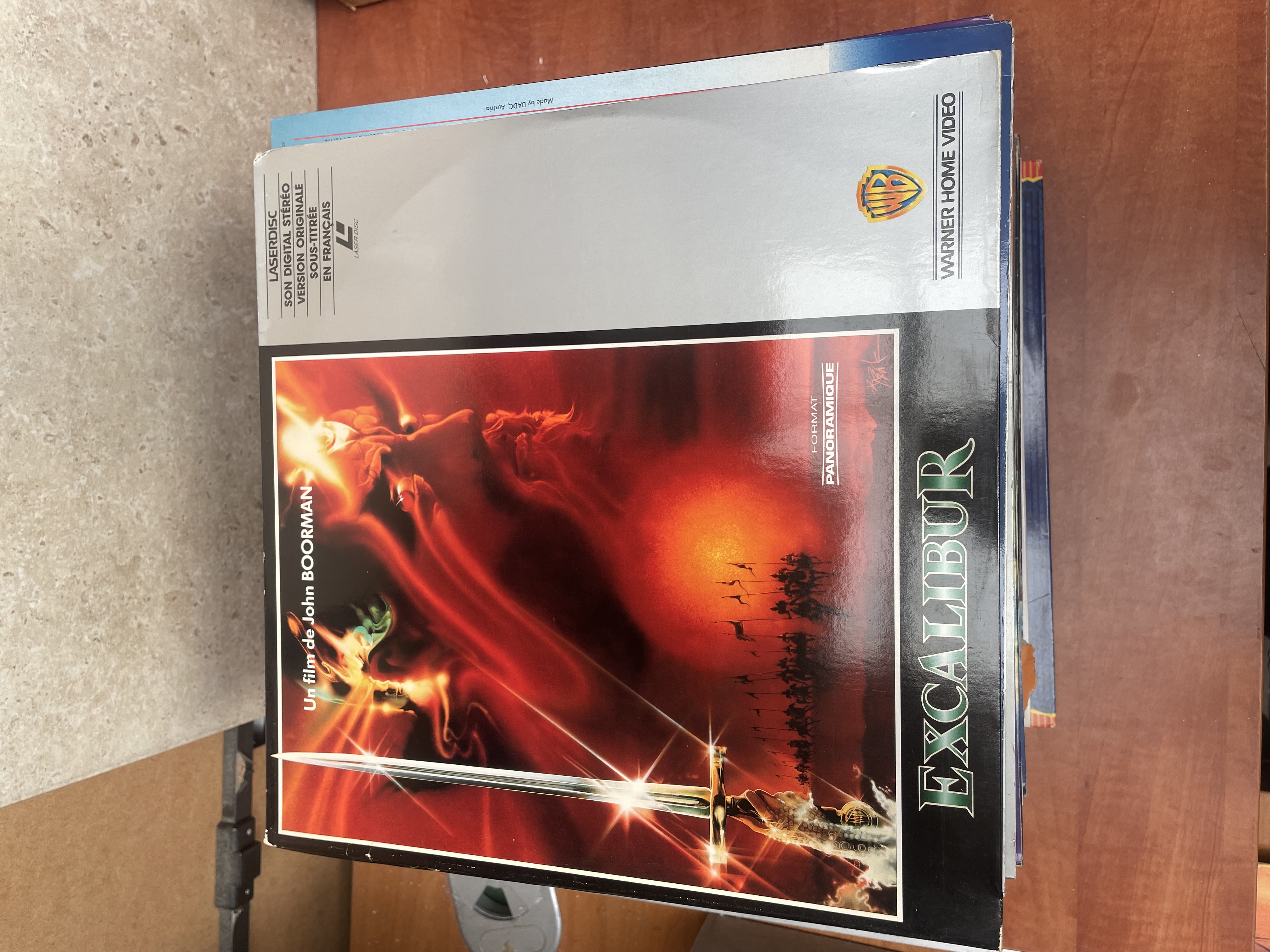 Laserdisc Excalibur film de John Boorman Warner Home Video